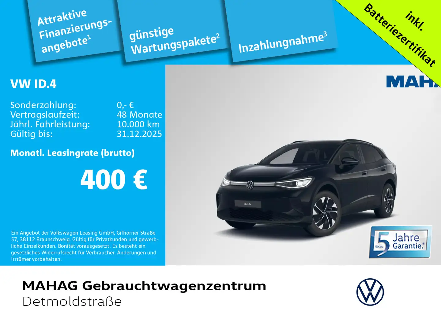 Volkswagen ID.4 Pro WärmePumpe CCS Navi LED Pano Alu19Hamar Schwarz - 1