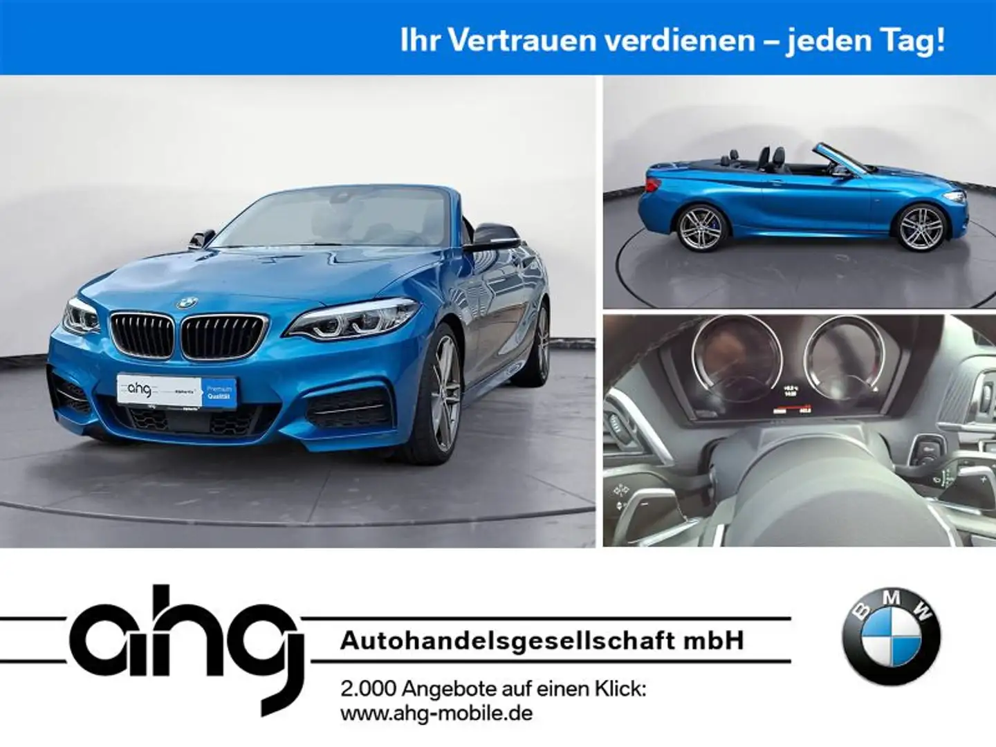 BMW 240 xDrive Steptronic Cabrio Navi, Harman-Kard Blau - 1