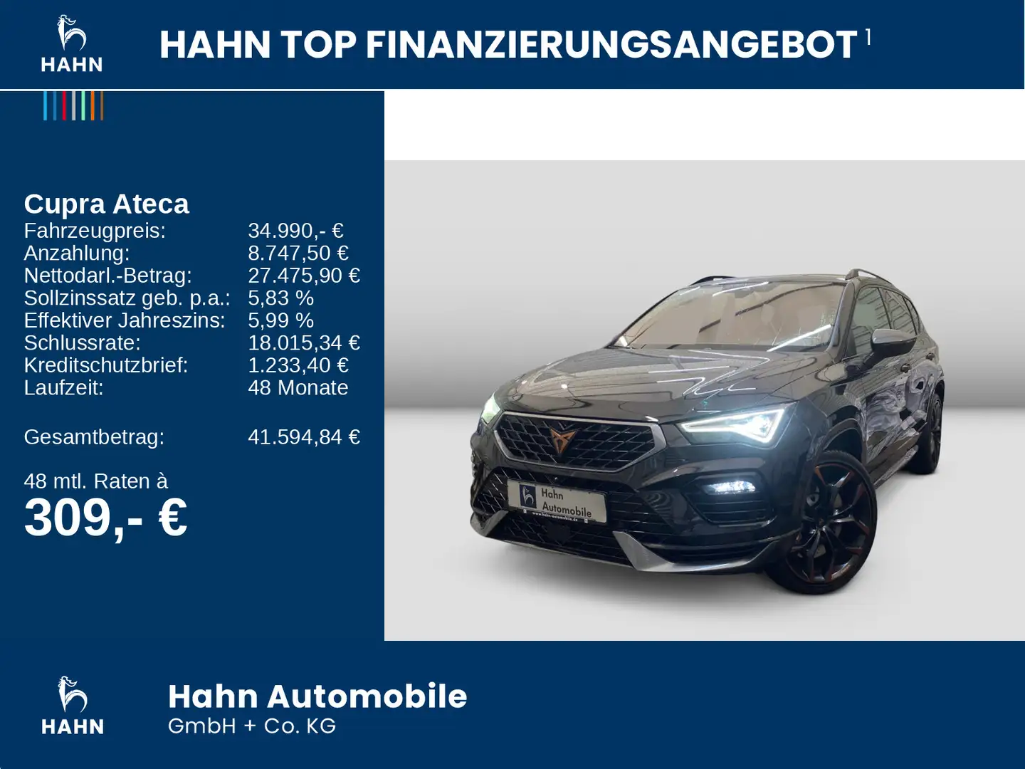 CUPRA Ateca Cupra Ateca 2.0TSI DSG 4Drive Limited Ed. Pano Schwarz - 2