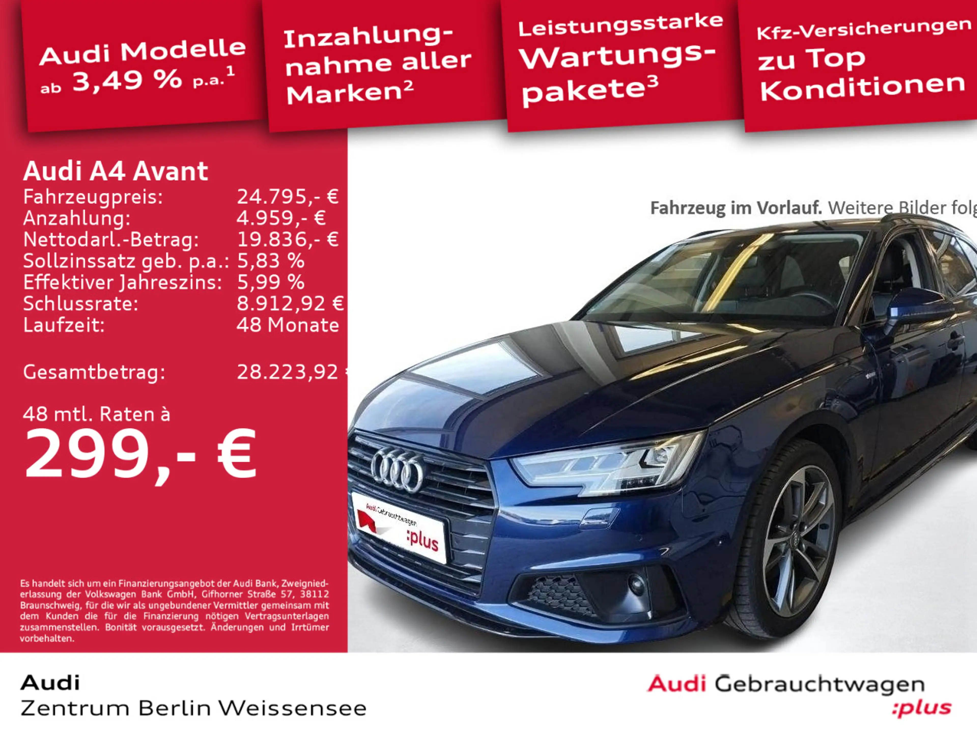 Audi A4 40 TFSI S-TRO*B&O*ACC*RFK*MEMORY*VKE** — photo 2