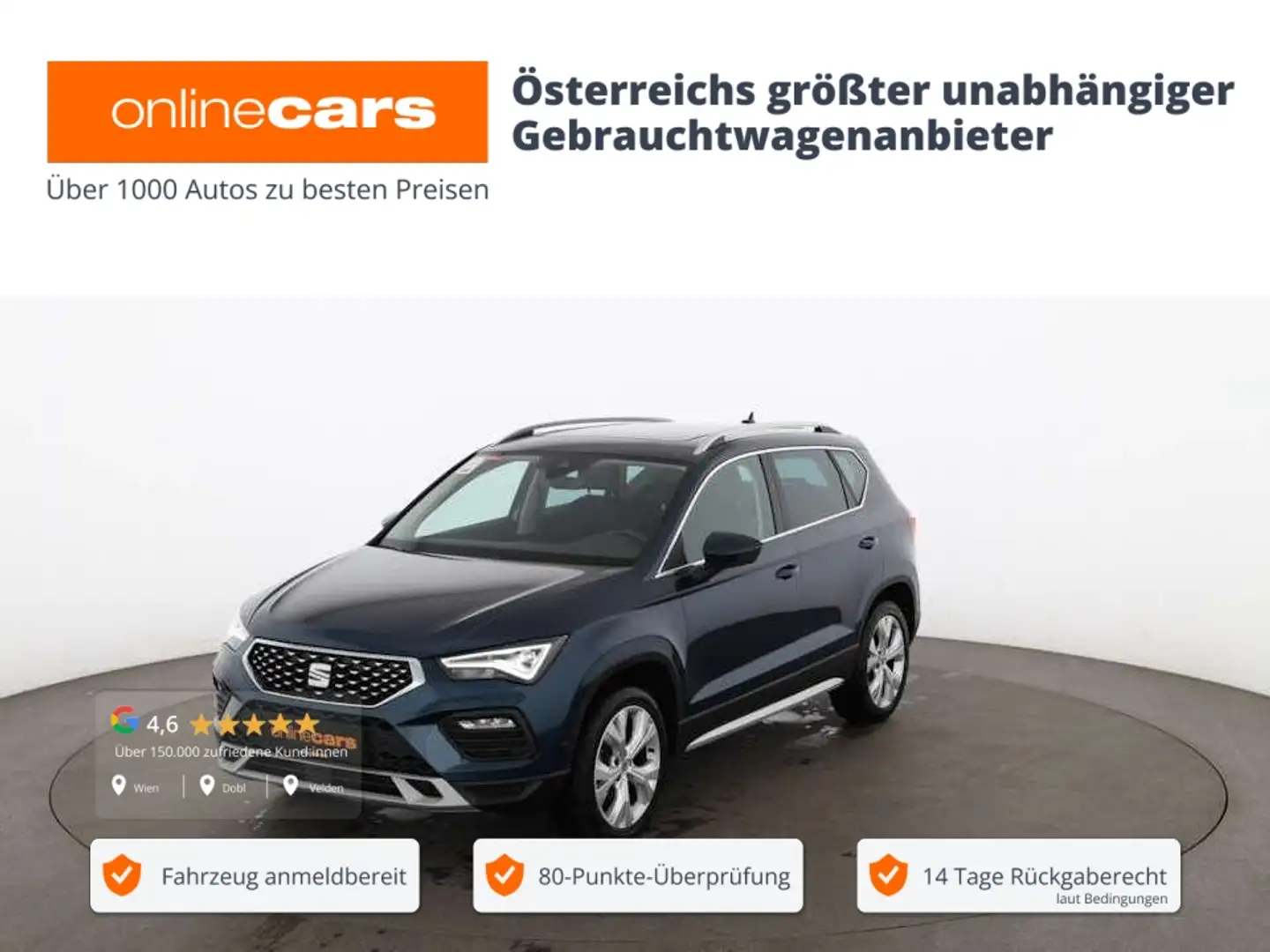 SEAT Ateca 1.5 TSI Xperience Aut LED 360-CAM SKY RADAR Blau - 1