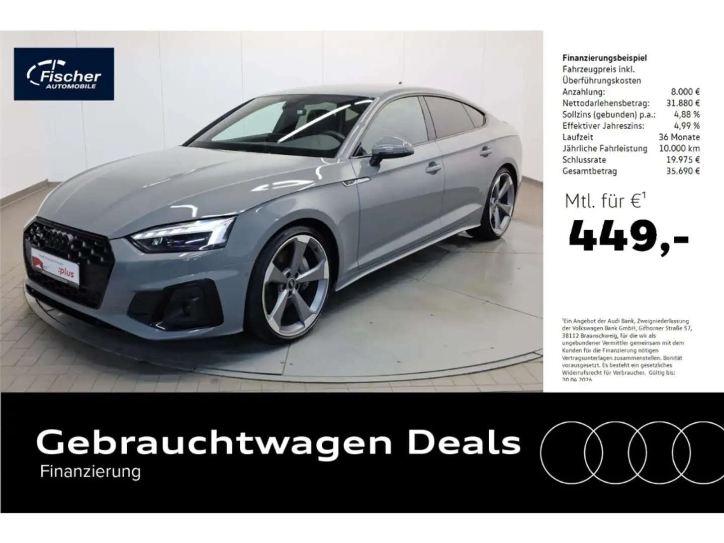 Audi A5 Sportback 45 TFSI quattro S line Competition Grau - 1