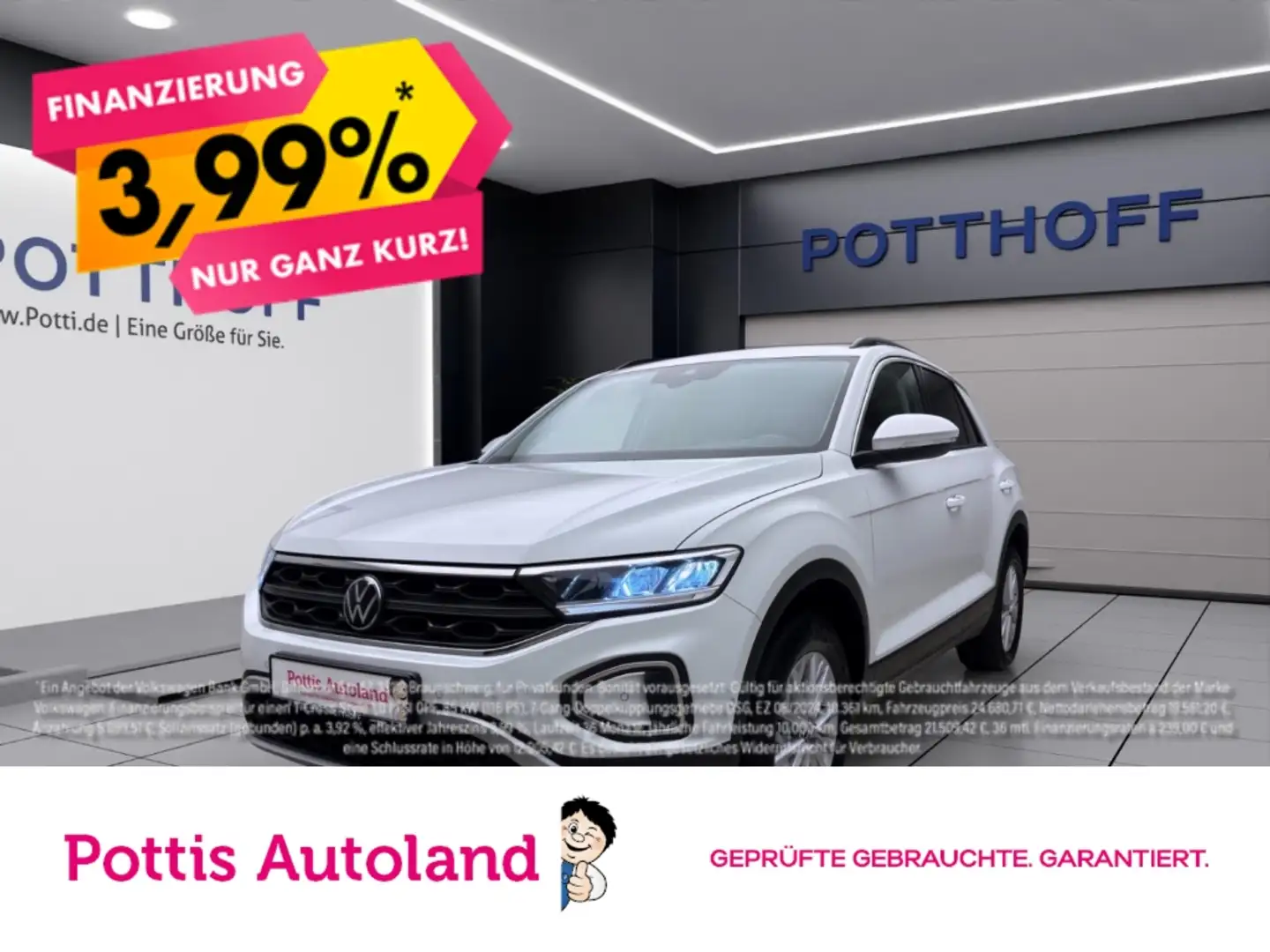 Volkswagen T-Roc 1.5 TSI DSG LIFE NAVI ACC PDC KLIMA LED Weiß - 1