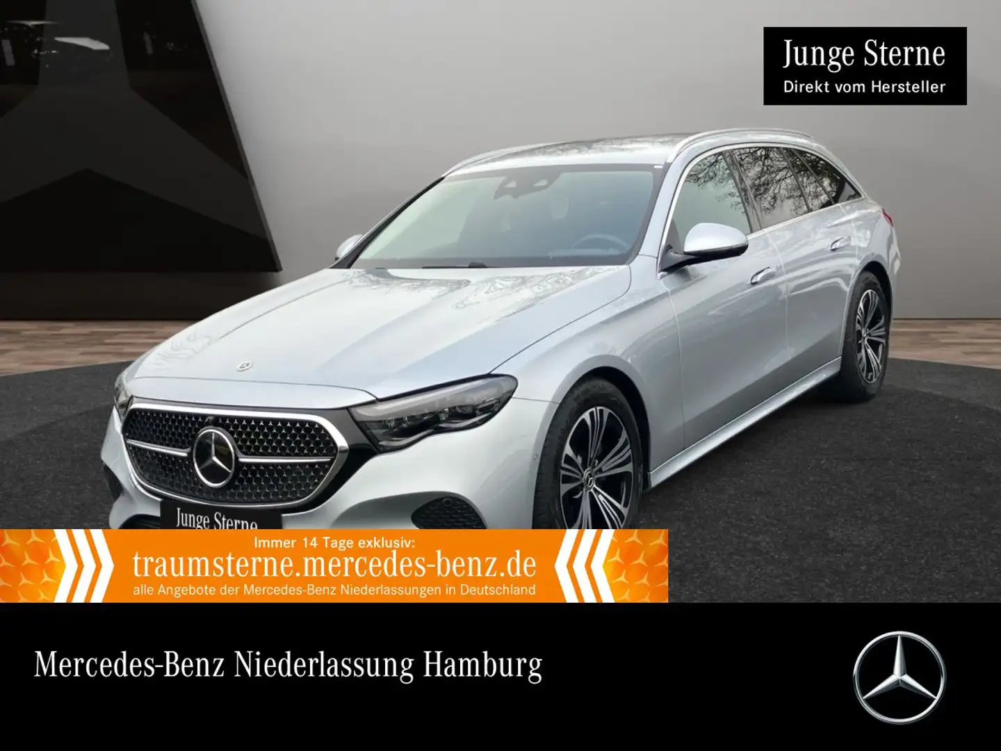Mercedes-Benz E 220 d T Avantgarde Fahrass 360° Distr+ AHK PTS Silber - 1