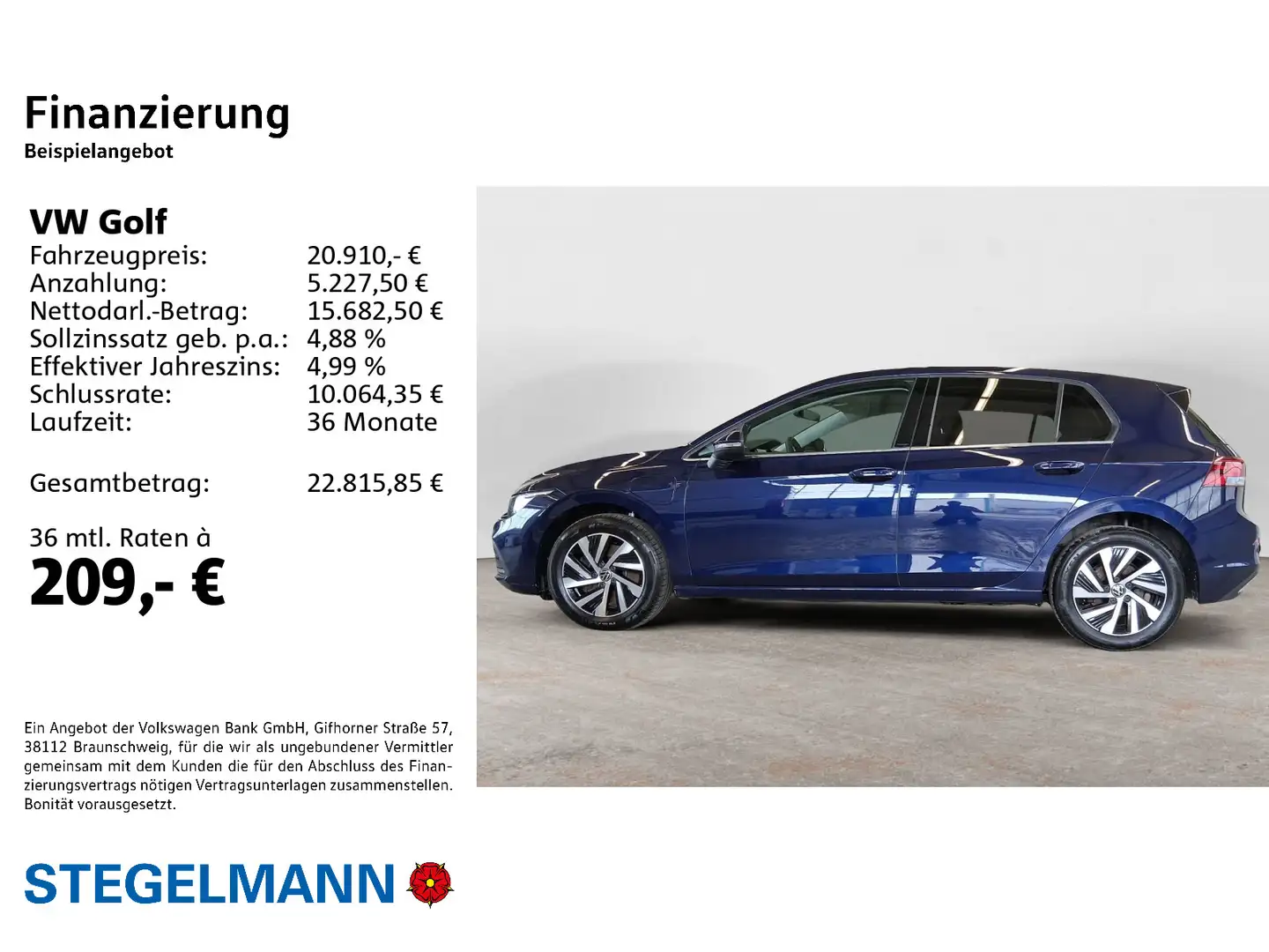 Volkswagen Golf VIII 1.4 eTSI Hybrid Style *Plug-In*AHK*LED Bleu - 2