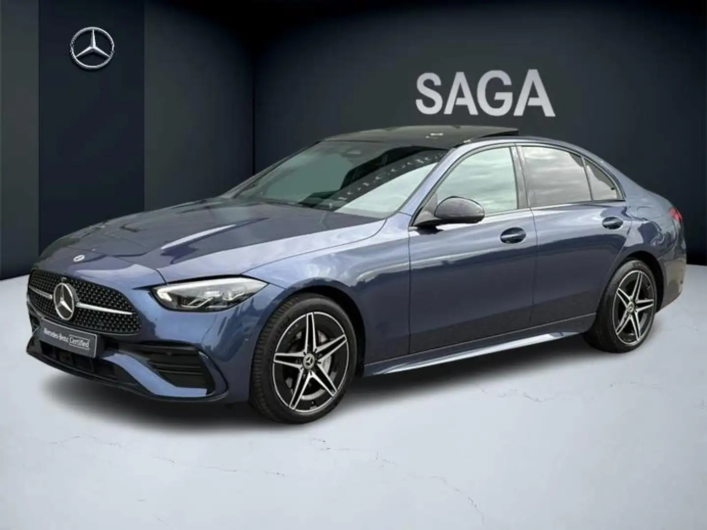 Mercedes-Benz C 300 de Berline AMG Pano Attelage Burmester Bleu - 1