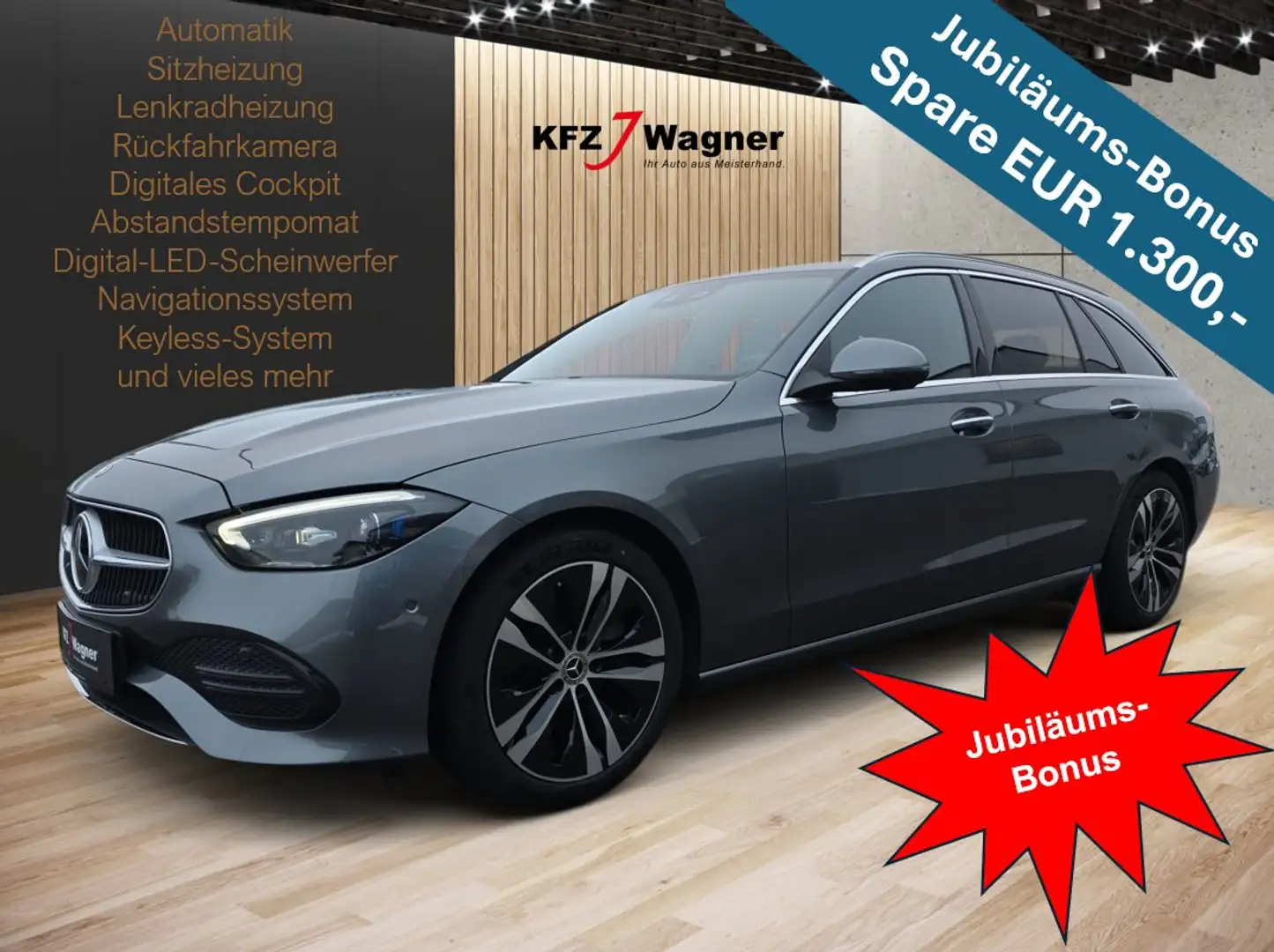 Mercedes-Benz C 220 Aut. Avantgarde nur 32.300 km Sitz-&Lenkradheizung Grau - 1