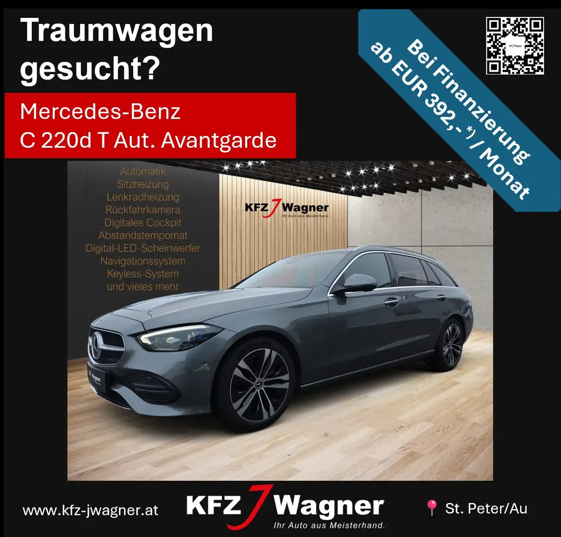 Mercedes-Benz C 220 Aut. Avantgarde nur 32.300 km Sitz-&Lenkradheizung Grau - 2
