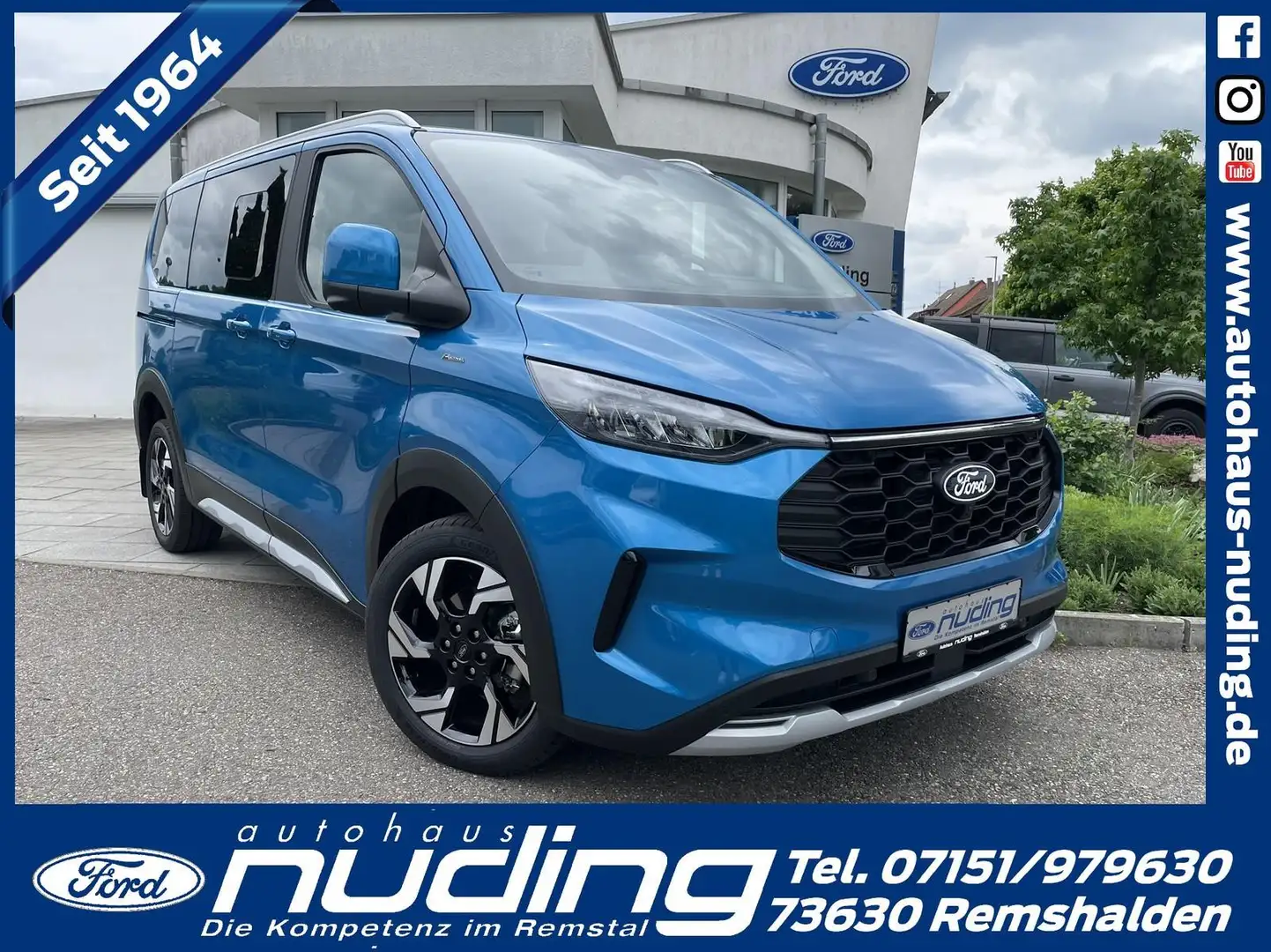 Ford Tourneo Custom 320 L1 2.0 EcoBlue AWD Active Bleu - 1