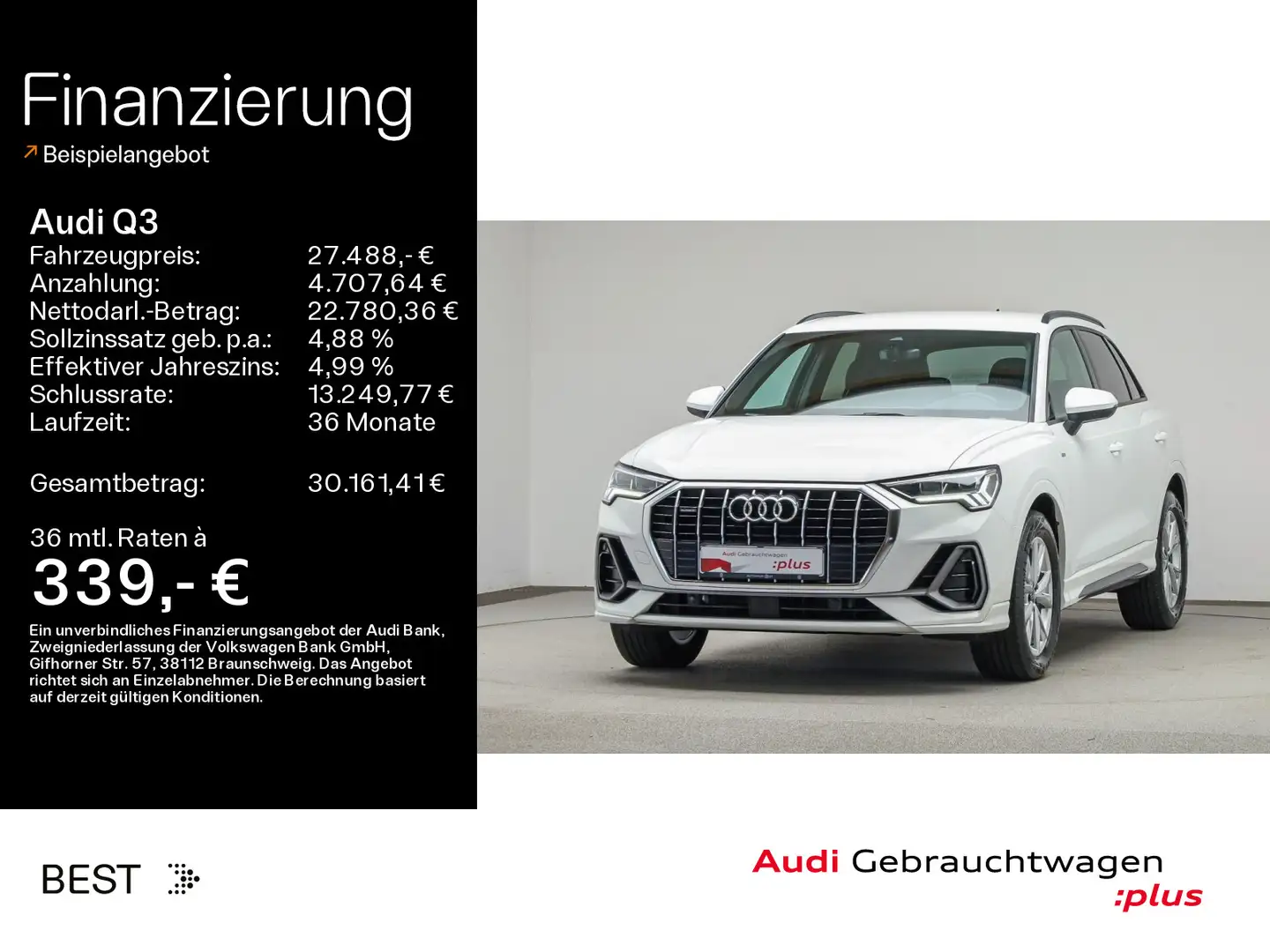 Audi Q3 S line 35 TDI qu. Assist*Navi*LED Weiß - 1