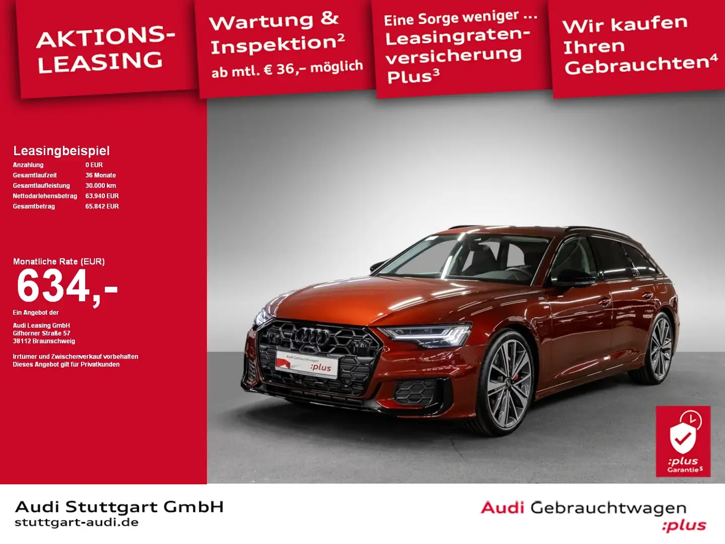 Audi A6 Avant S line 55 TFSI e quattro S tronic AHK Rood - 1