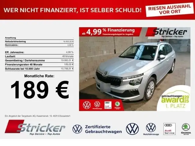 Skoda Kamiq Selection 1.0TSI 189,-ohne Anzahlung Einparkhilfe