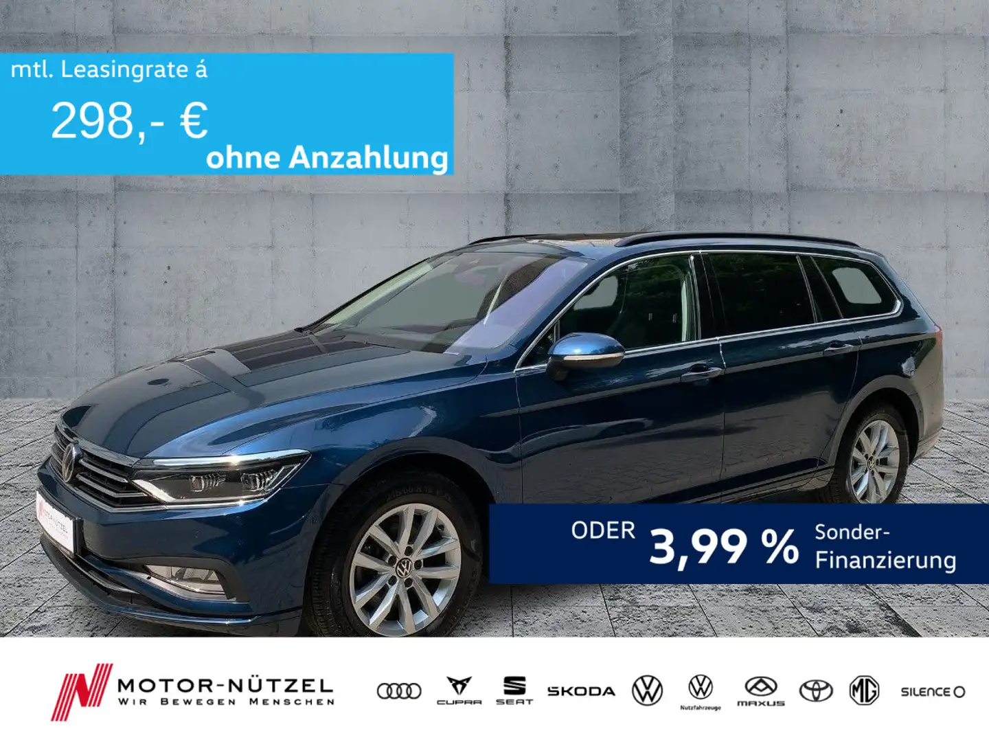 Volkswagen Passat Variant 1.5 TSI BUSINESS MATRIX+AHK+PANO Blau - 1