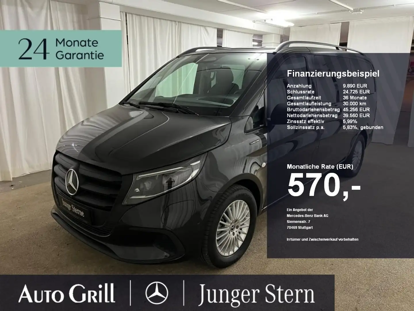 Mercedes-Benz Vito e 129 Tourer PRO L Multib 8Sitze Distr 90kwh Grigio - 1