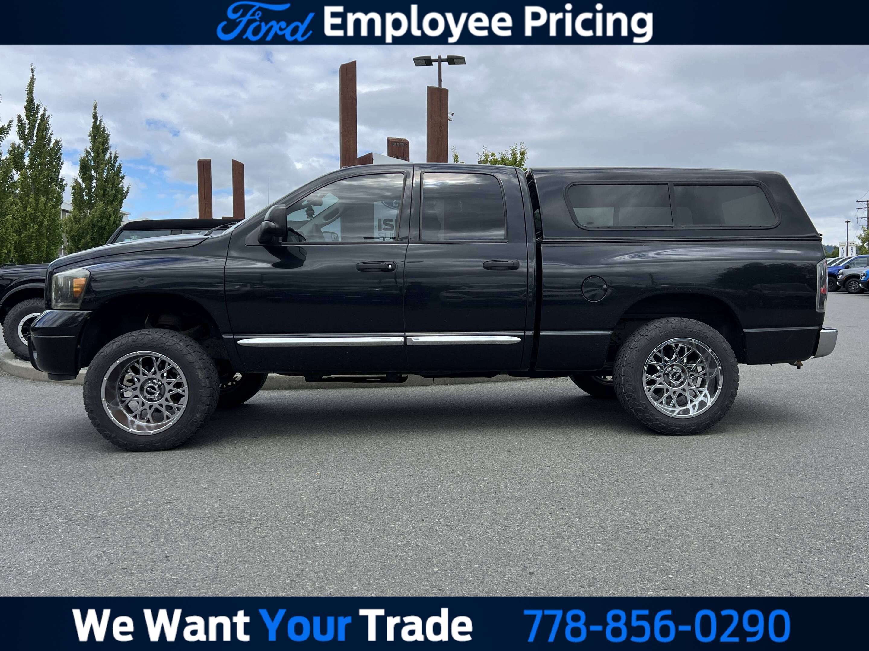 Black 2008 Dodge RAM 1500 Pickup Truck Four-Wheel Drive Automatic