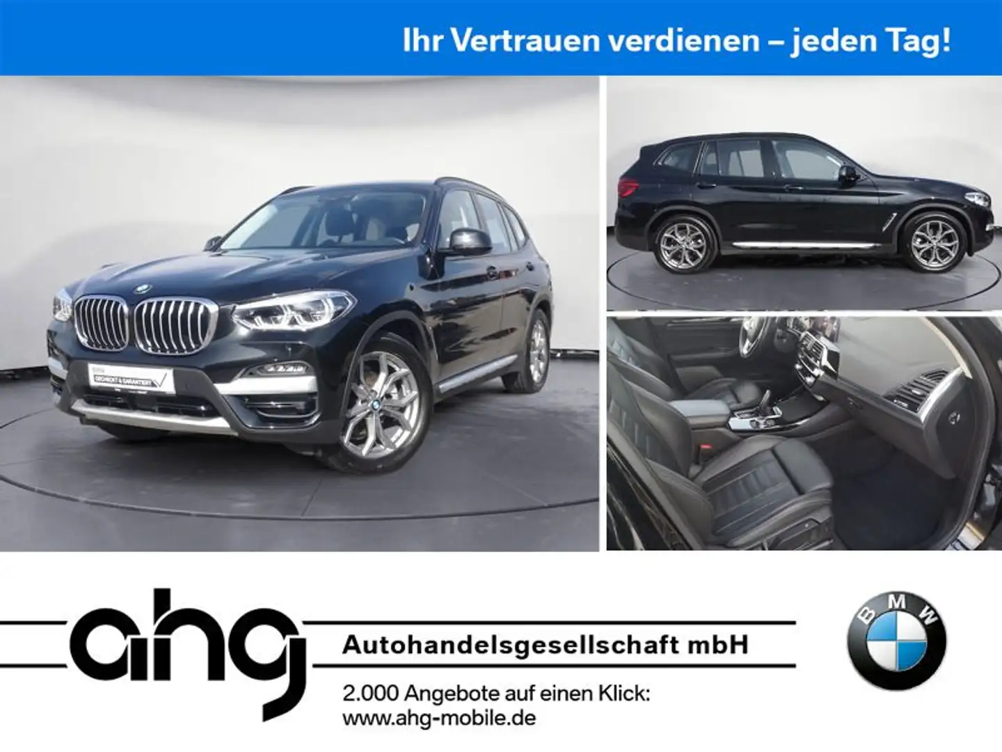 BMW X3 xDrive20d xLine Navi Leder Panorama ACC AHK Zwart - 1