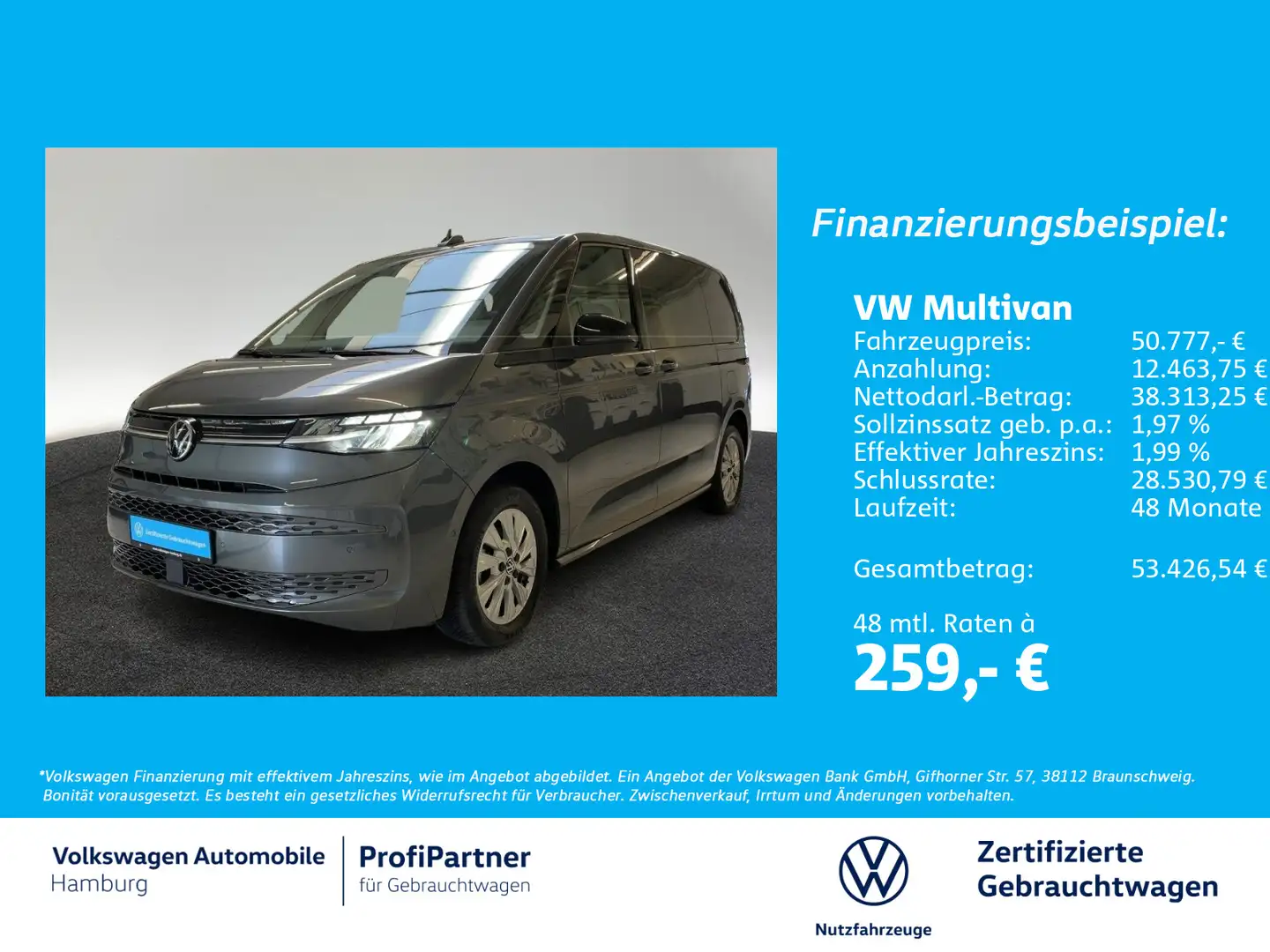 Volkswagen T7 Multivan 2.0 TDI Life DSG 7Sitz AHK Navi LED Grau - 1