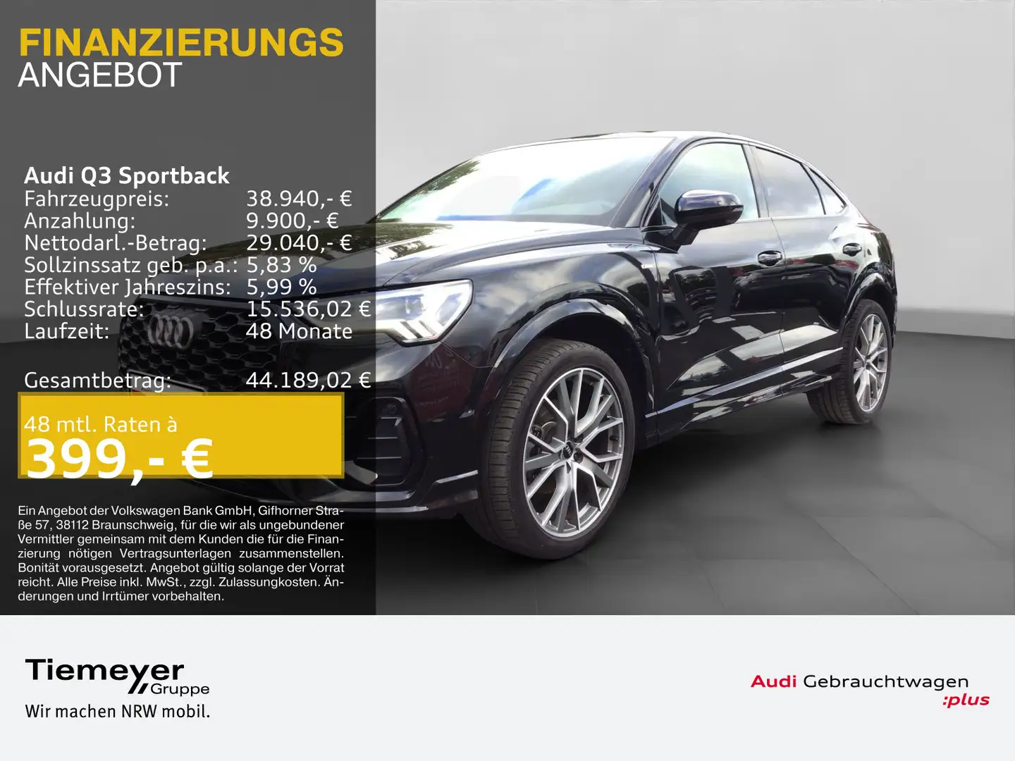 Audi Q3 35 TFSI 2x S LINE PANO LED LM20 NAV Schwarz - 1