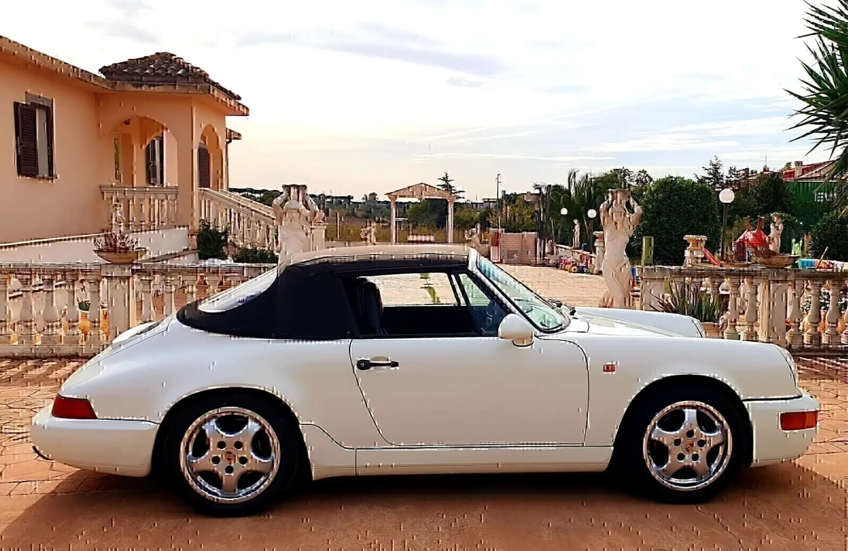 Porsche 964 911 Carrera 2 Cabriolet ASI targa ROMA Bianco - 2