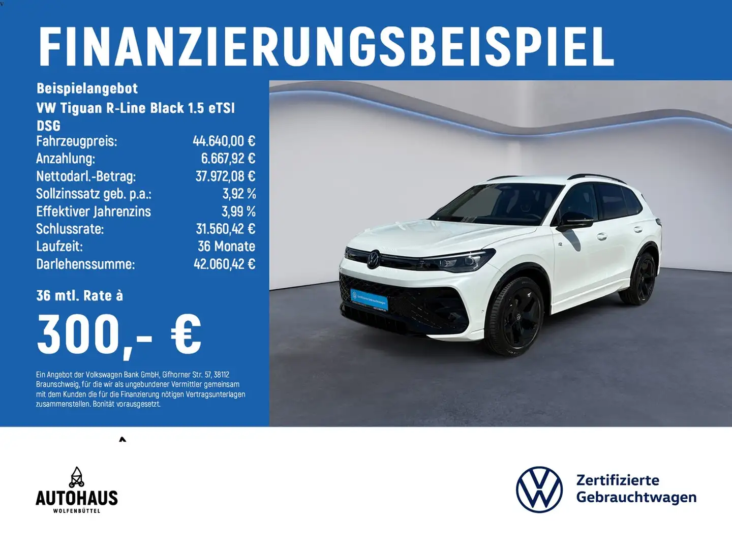 Volkswagen Tiguan R-Line Black 1.5 eTSI DSG H&K STANDH Weiß - 2