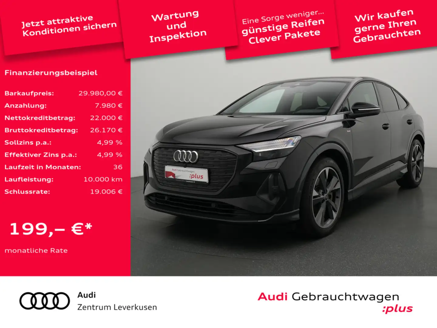Audi Q4 e-tron Sportback S line 82KWH PANO MATRIX Schwarz - 1