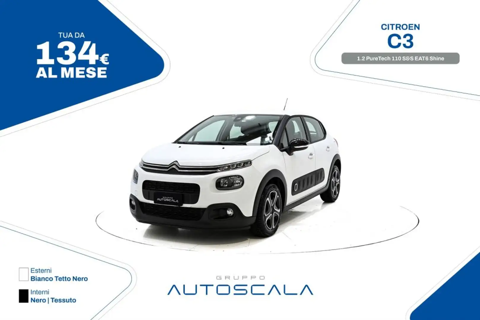 Citroen C3 1.2 PureTech 110cv S&S EAT6 Shine Bianco - 1