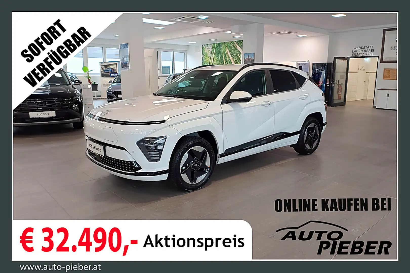 Hyundai KONA Kona Elektro 64,8kWh GO! *Wärmepumpe*LED*Navi* Weiß - 1