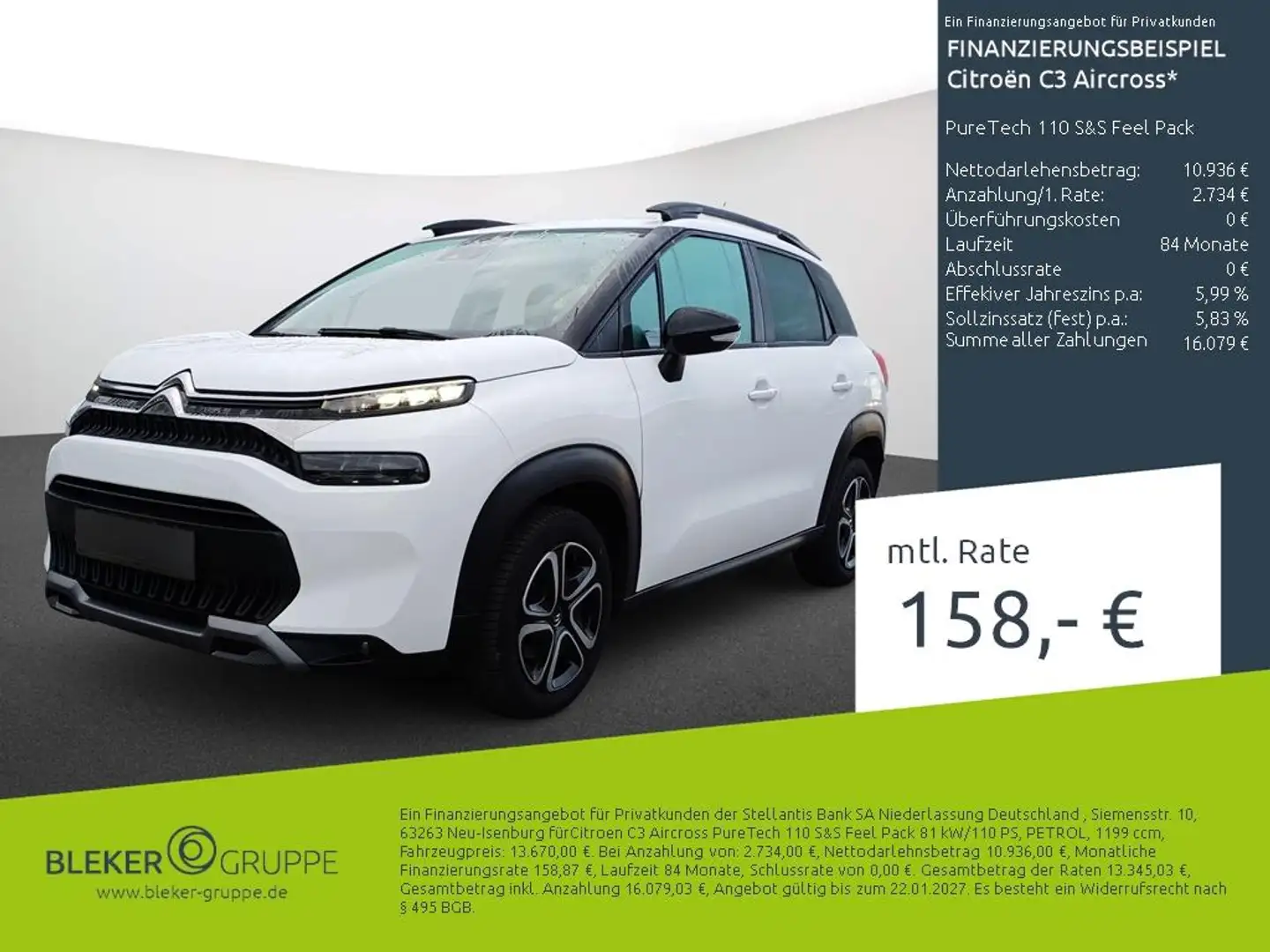 Citroen C3 Aircross PureTech 110 S&S Feel Pack Blanc - 1