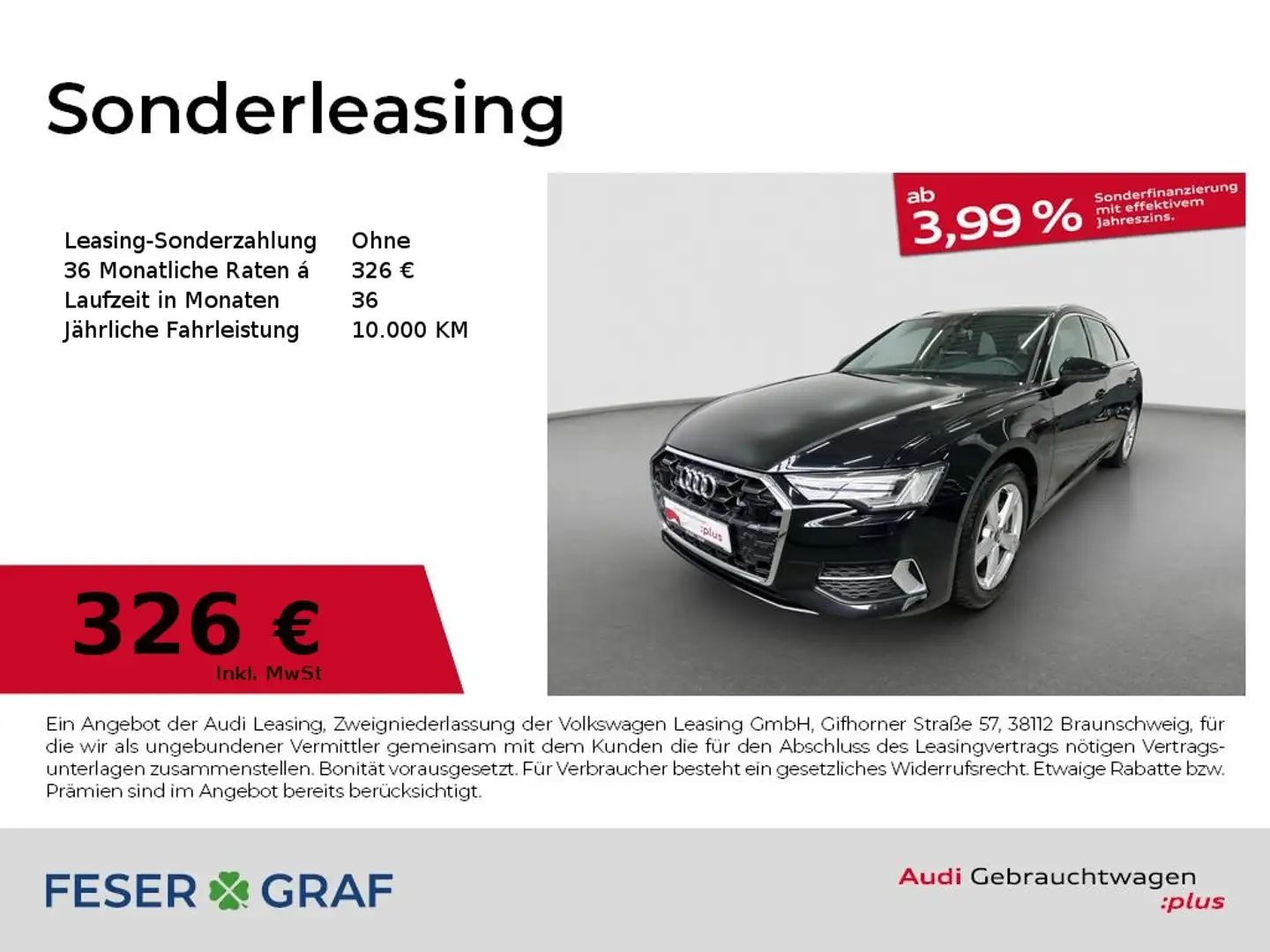 Audi A6 Avant Sport 45 TFSI advanced S tronic Matrix/Rfk/P Schwarz - 1