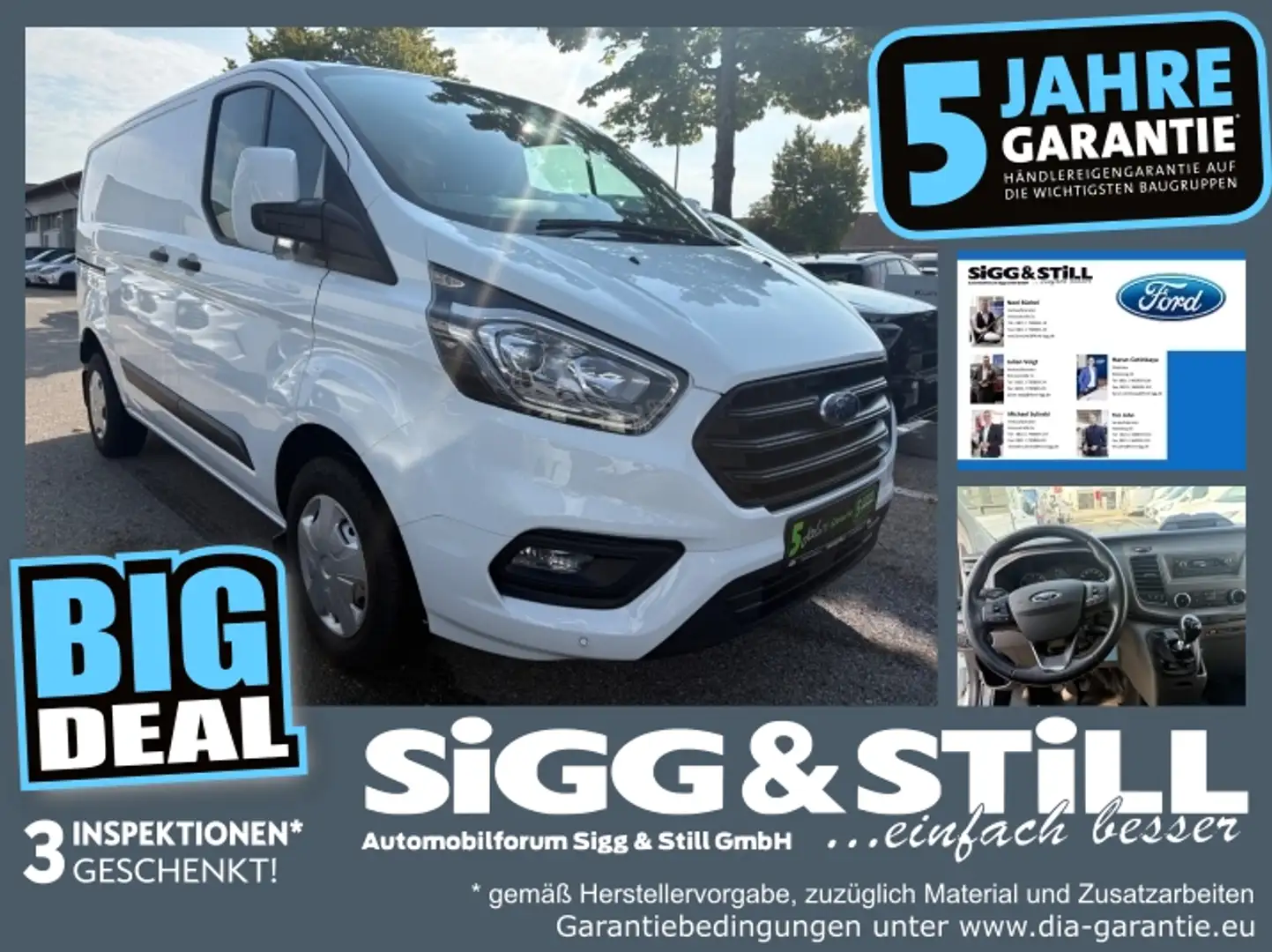 Ford Transit Custom 2.0 280 L1 Trend AHK*KLIMA*PDC*TEMP Blanc - 1