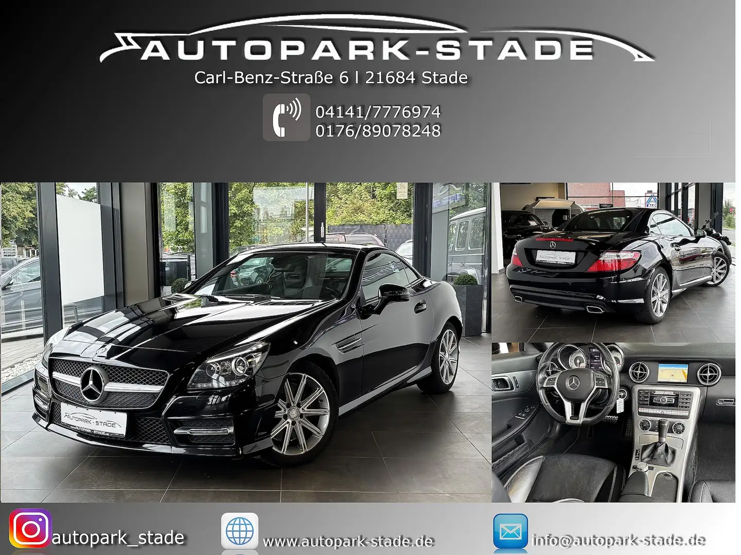 Mercedes-Benz SLK 200 AMG Aut. Bi-Xen Leder Navi Tempo Schwarz - 1