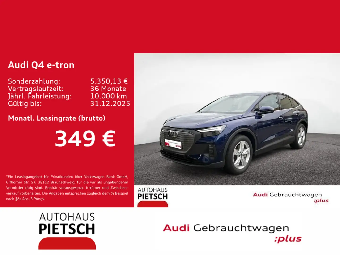 Audi Q4 e-tron Sportback 45 ACC Sportsitze Kamera Blau - 1