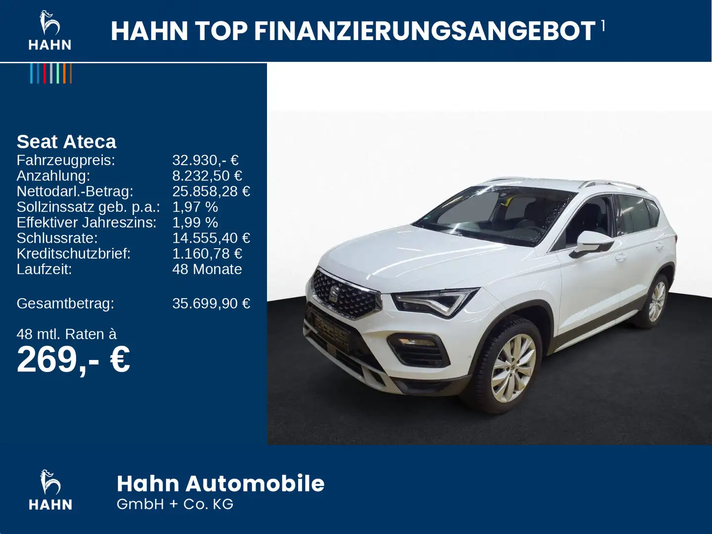 SEAT Ateca 2.0TDI DSG Xperience ACC AHK Cam LED Navi Weiß - 2