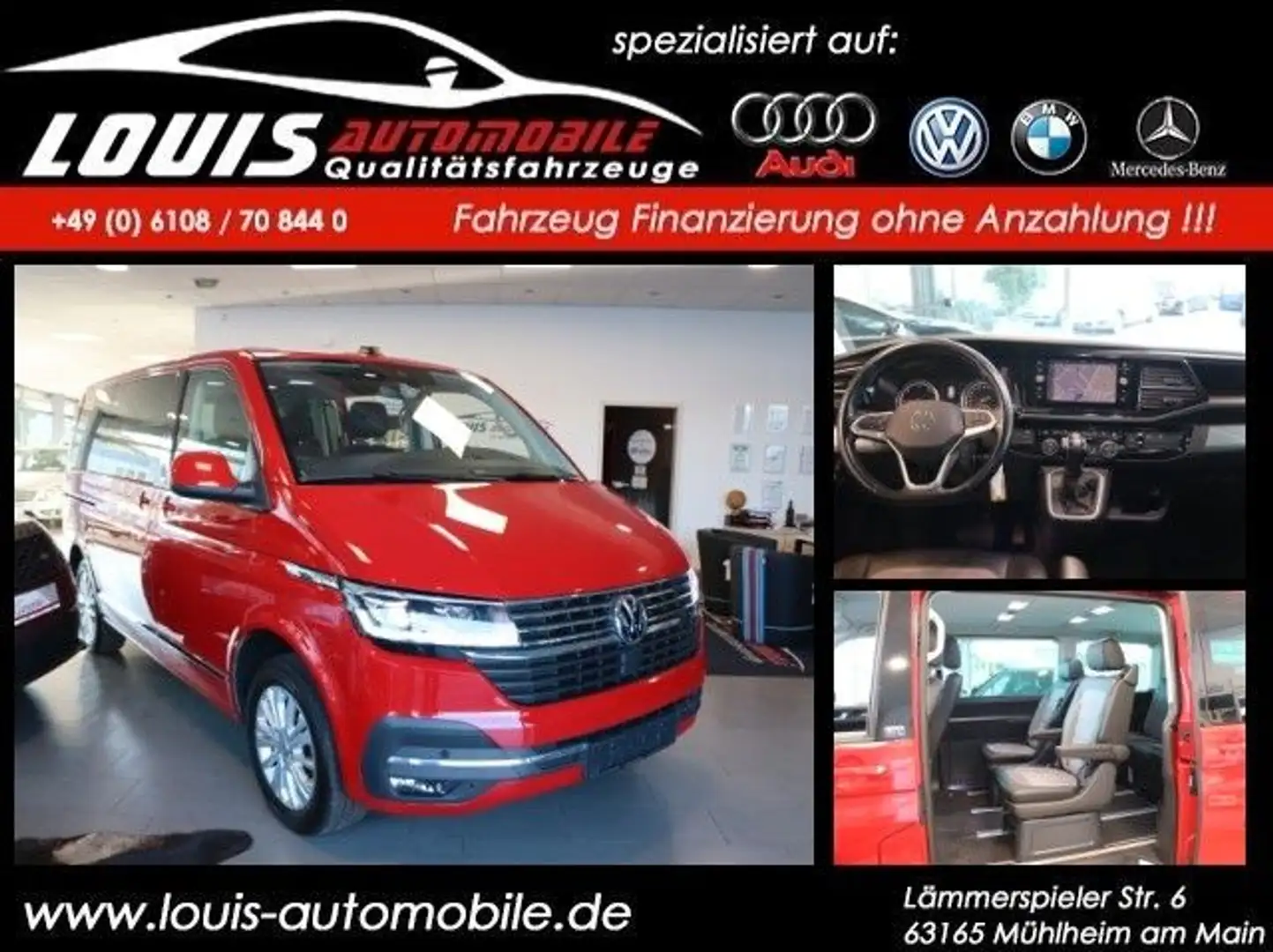 Volkswagen T6 Multivan Generation Six 7-Sitzer/Autom./Leder Rot - 1
