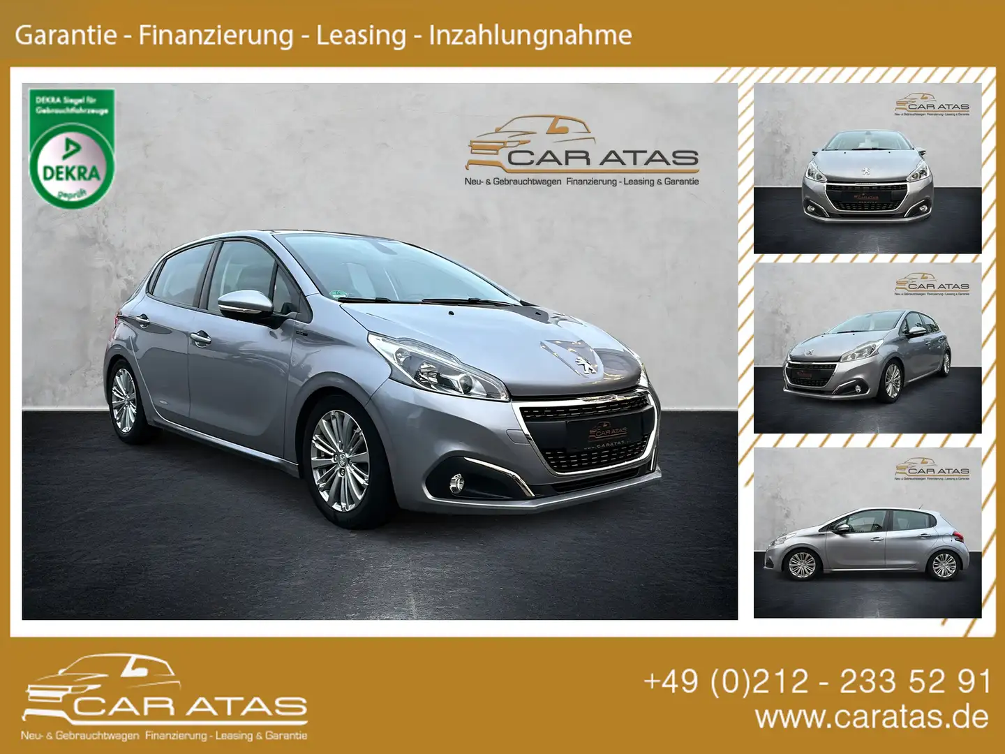 Peugeot 208 Signature 2.HAND NAVI KLIMA TEMPOMAT PDC MFL Grau - 1