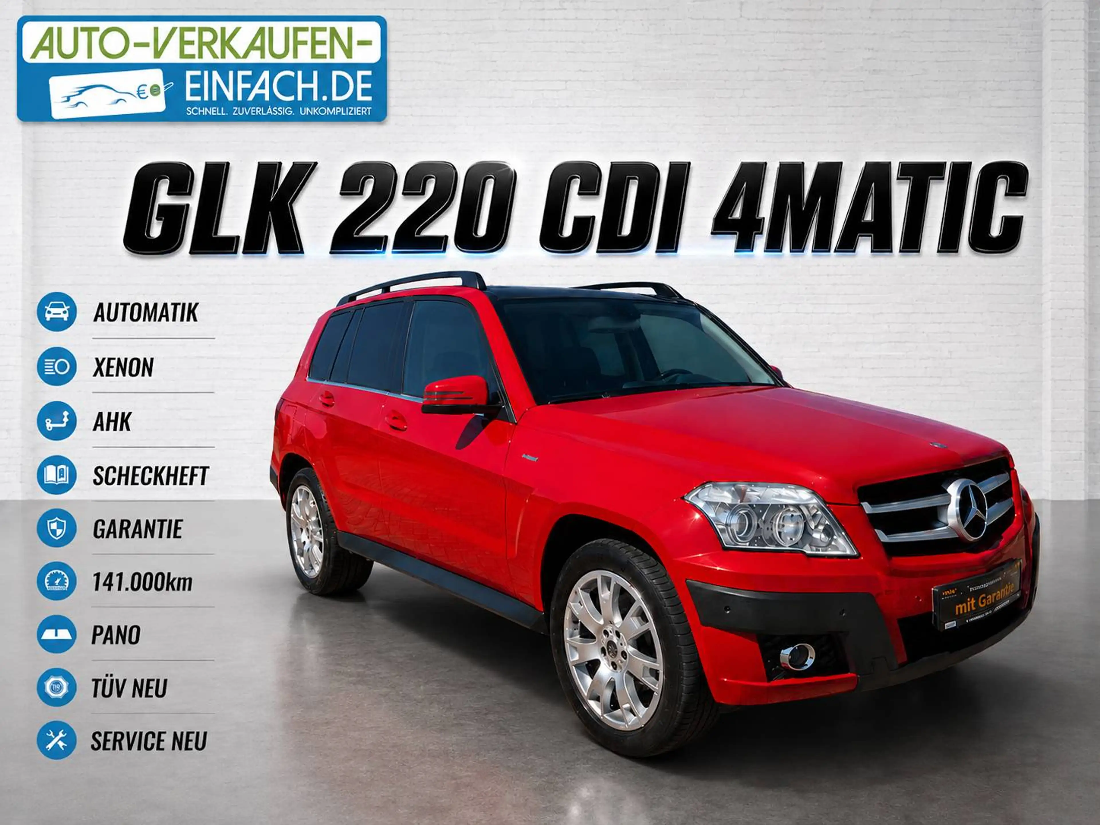 Mercedes-Benz GLK 220 GLK 220 CDI 4Matic,Automatik,Bi-Xenon,Pano,AHK,TÜV,Serv