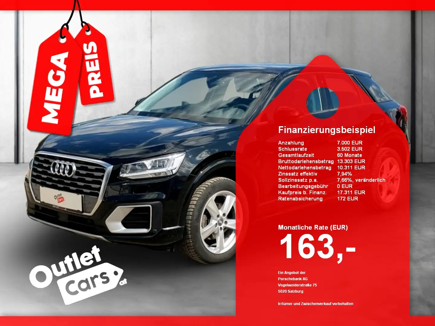 Audi Q2 30 TDI sport Aut. LED+LEDER+RADAR+DIGITALTACHO Schwarz - 1