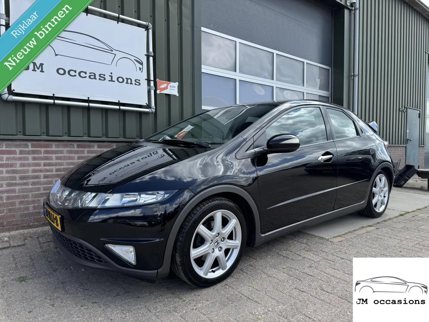 Honda Civic 1.8 Comfort|Airco|Cruise|Navi|Dealer onderhouden| Zwart - 1
