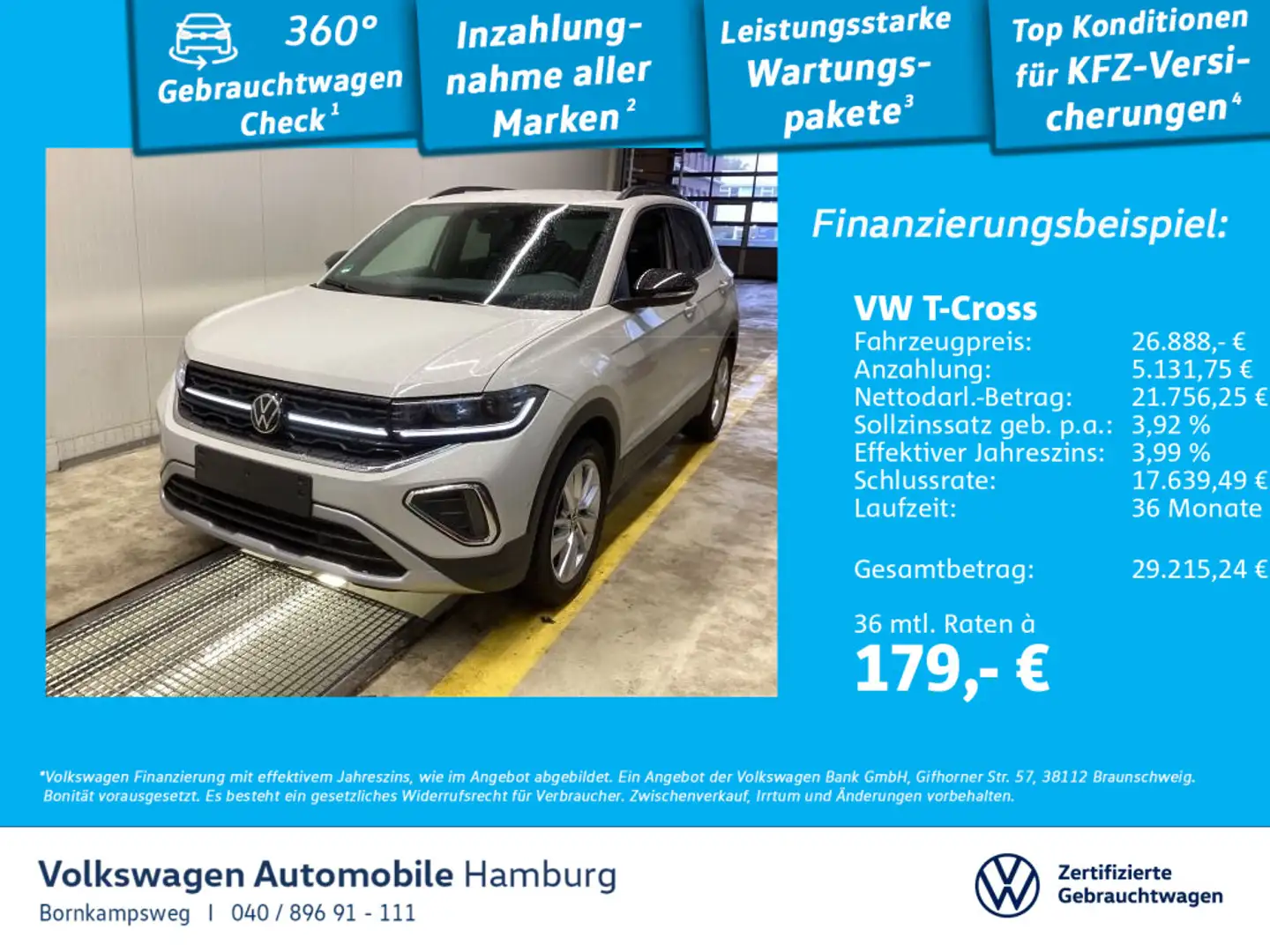 Volkswagen T-Cross 1.0 TSI Goal DSG IQ.Light Navi Sitzhzg Grau - 1