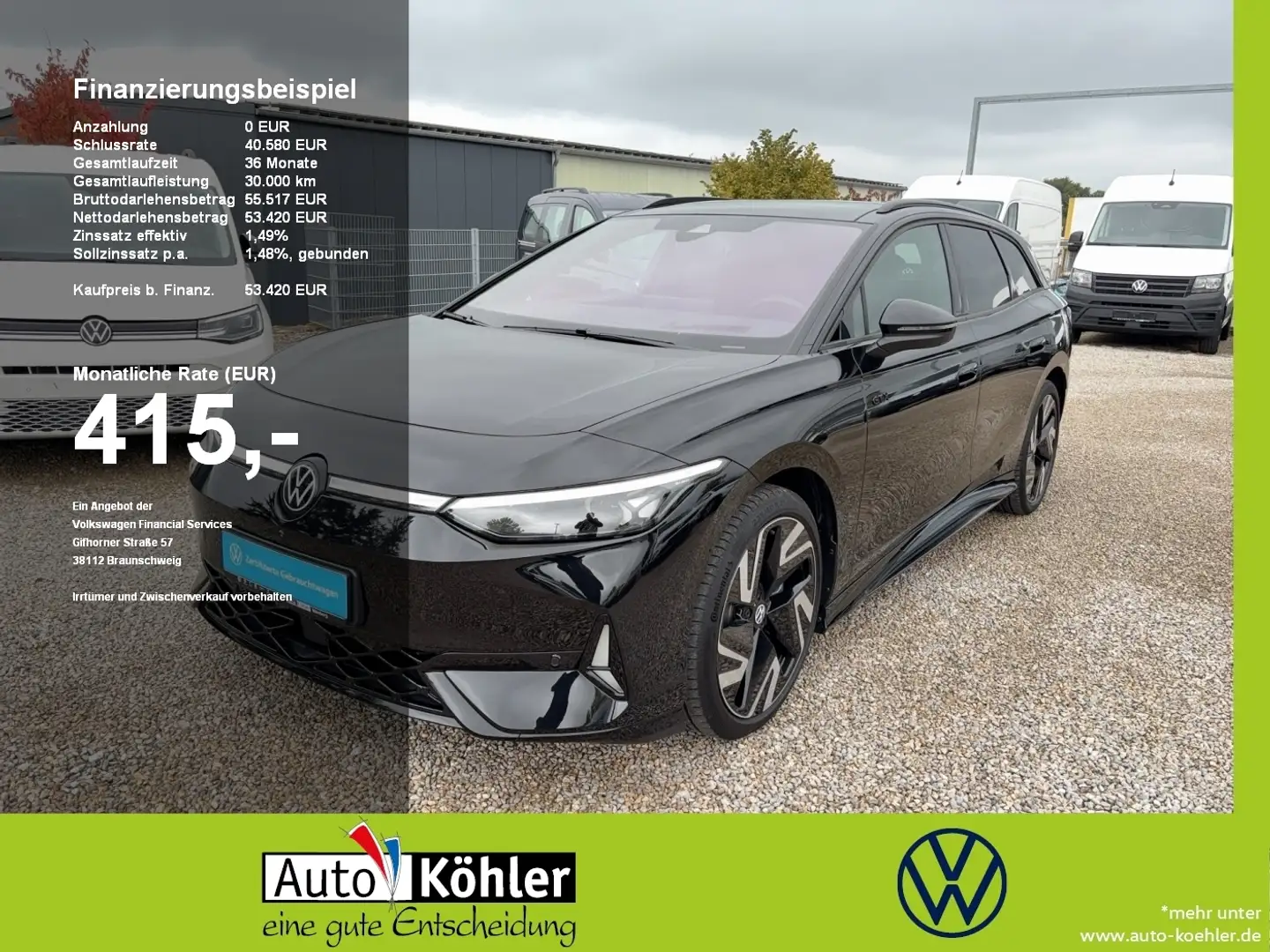 Volkswagen ID.7 Tourer GTX CarPlay+Matrix+Pano+CCS+ACC+AHK Schwarz - 1