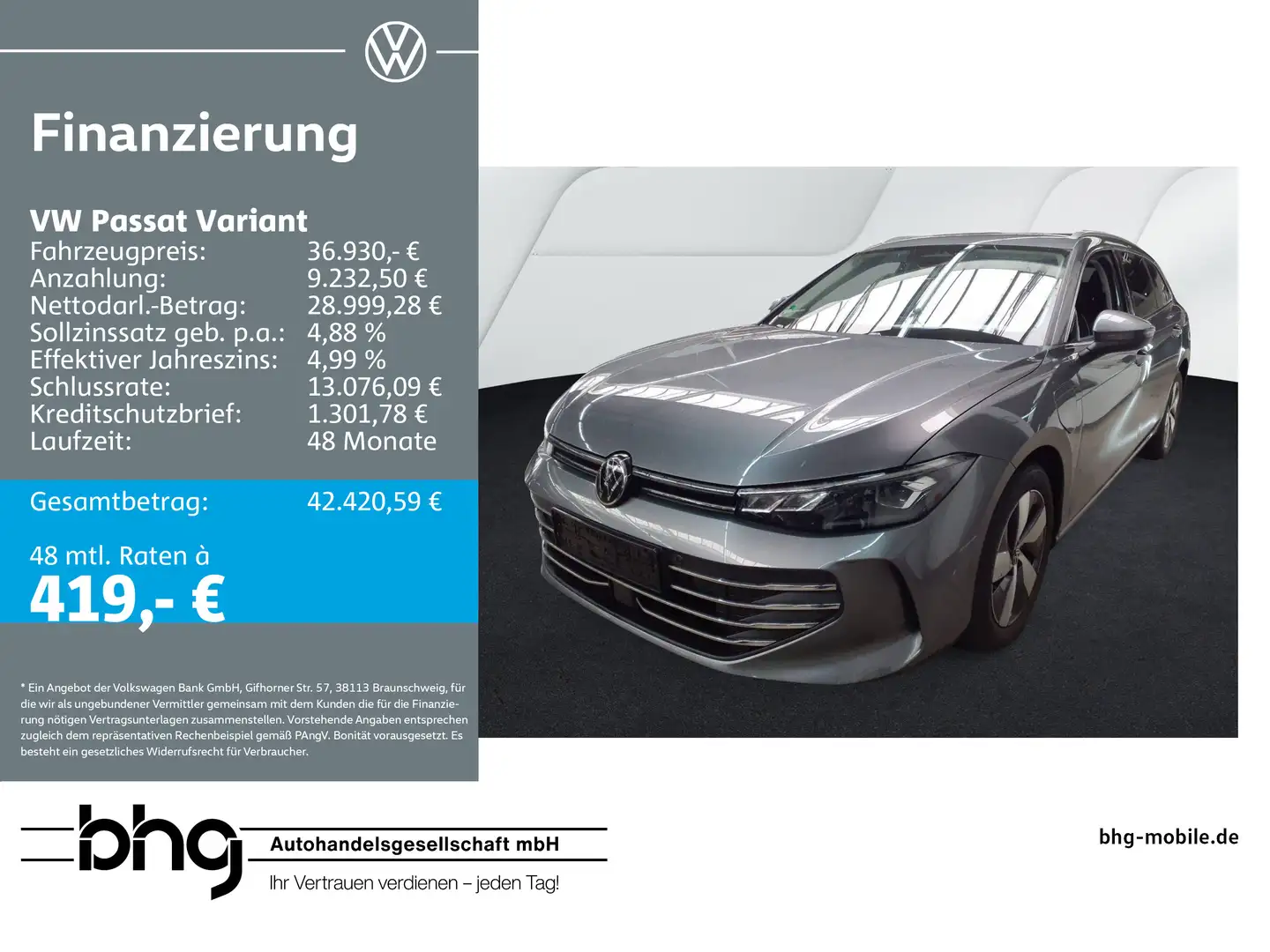 Volkswagen Passat Variant 1.5 e-Hybrid OPF DSG Business Mod Grau - 1