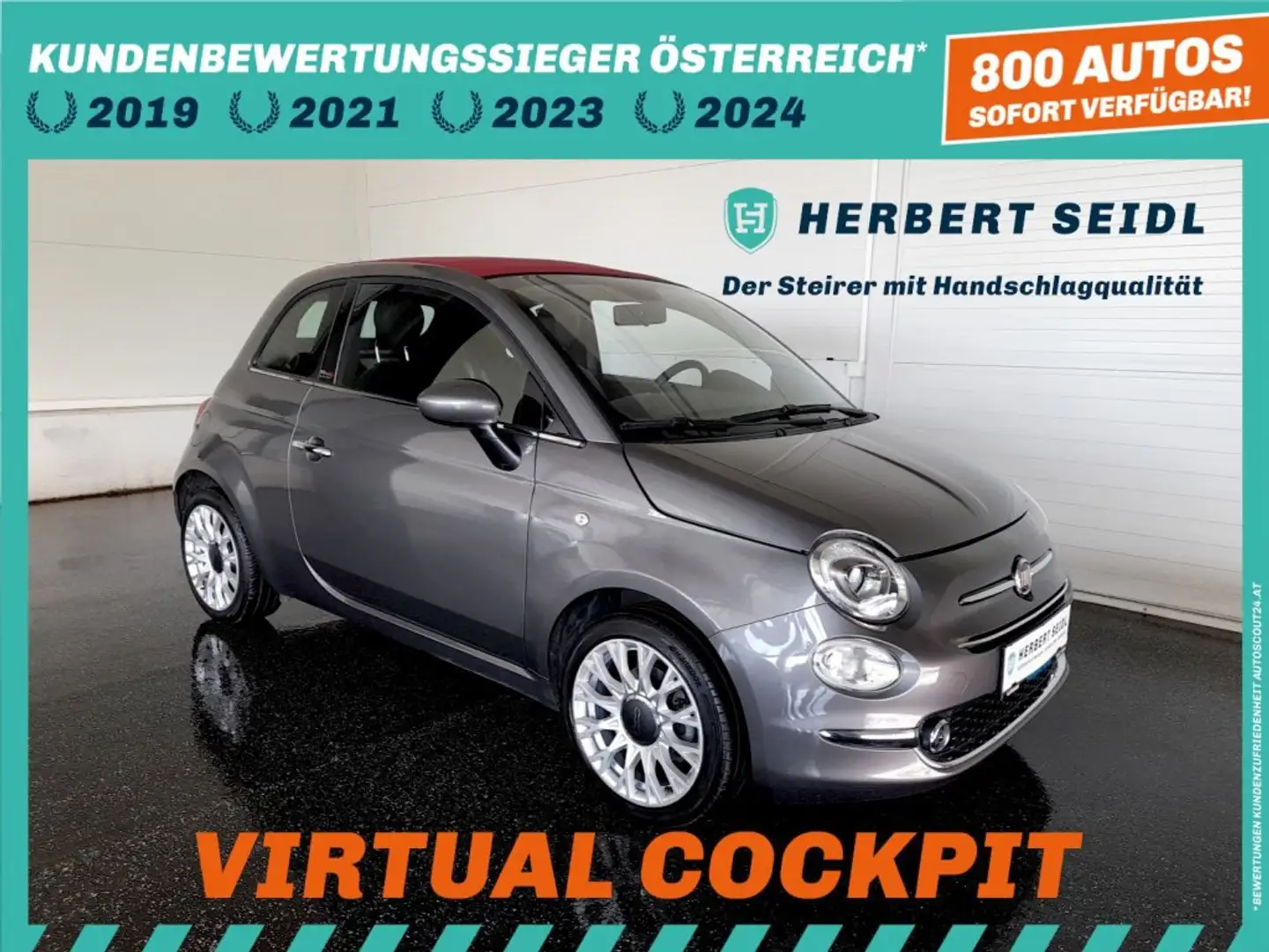 Fiat 500C FIREFLY Hybrid *16 ZOLL / LED / NAVI / VIRTUELL / TEMPOMAT / PDC* Blau - 1