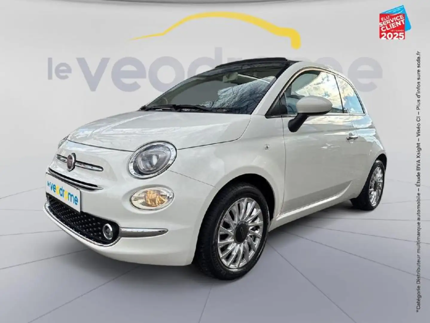 Fiat 500C 1.2 8v 69ch Eco Pack Lounge Euro6d Blanc - 1