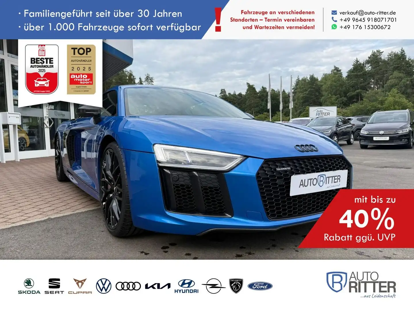 Audi R8 V10 PLUS Coupe ohne OPF Sammlerzustand Blau - 1