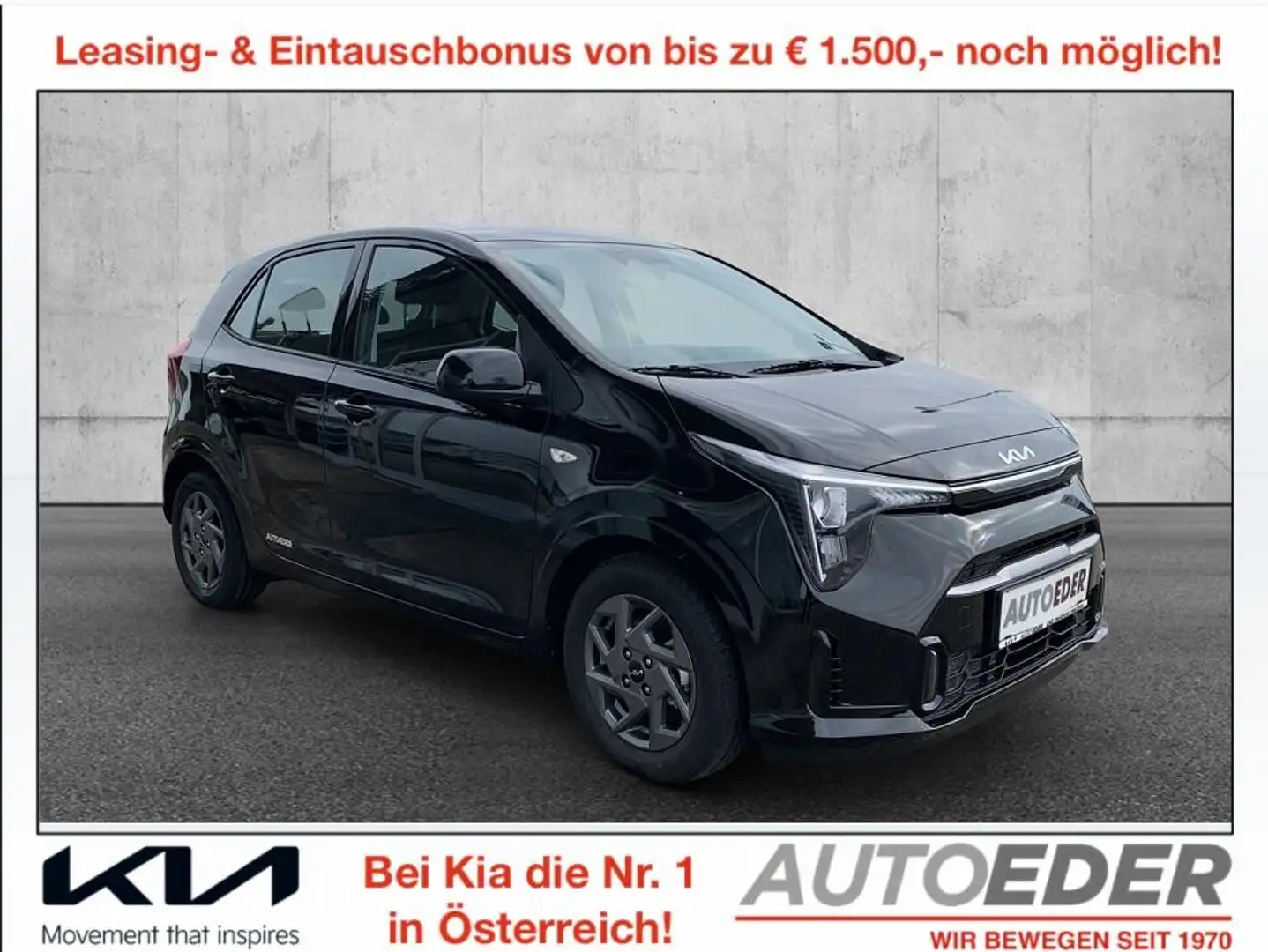 Kia Picanto 1,0 MPI ISG Silber Schwarz - 1