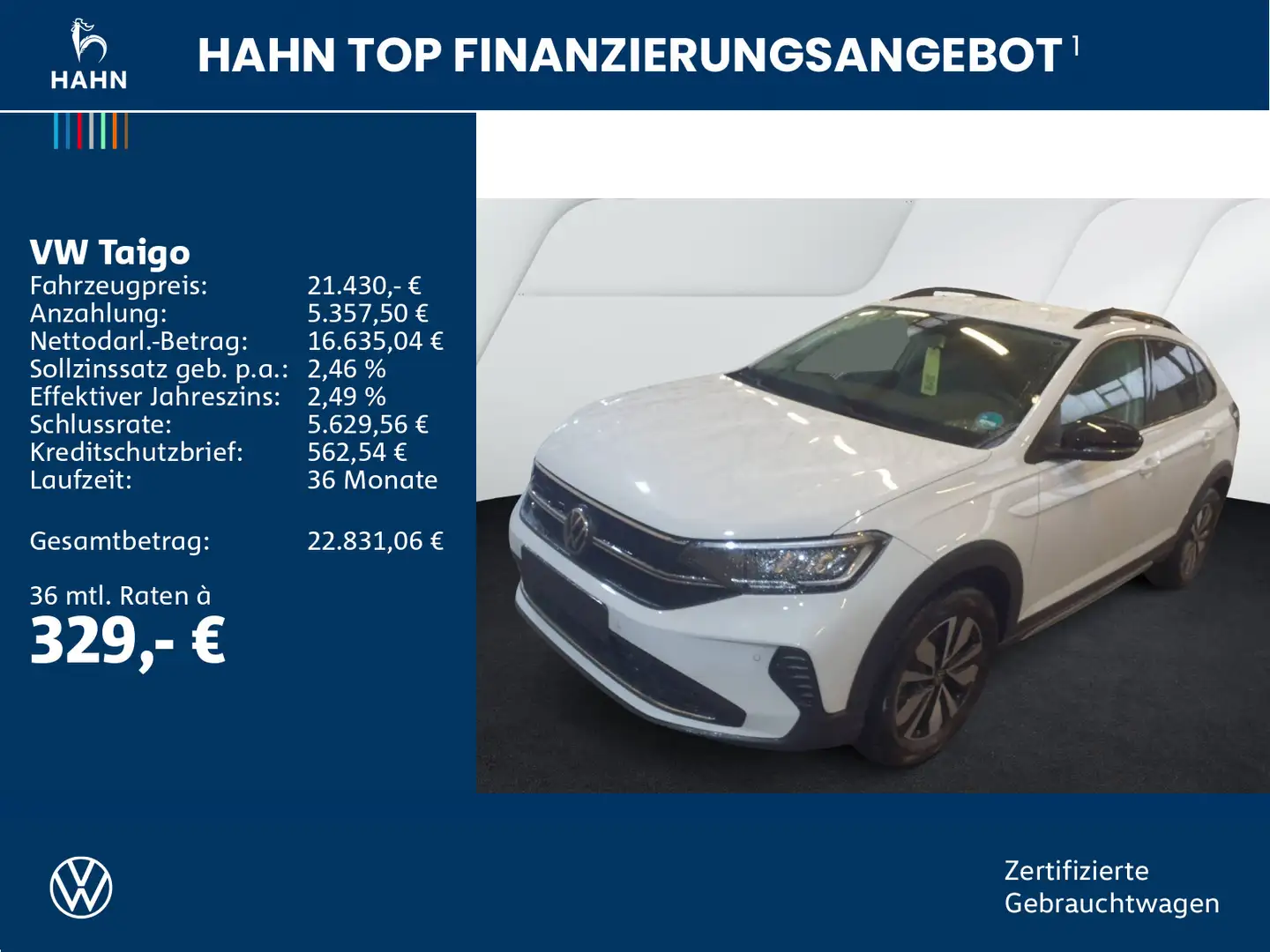 Volkswagen Taigo 1.0TSI Goal ACC App-Conn. LED Navi PDC SHZ Weiß - 2