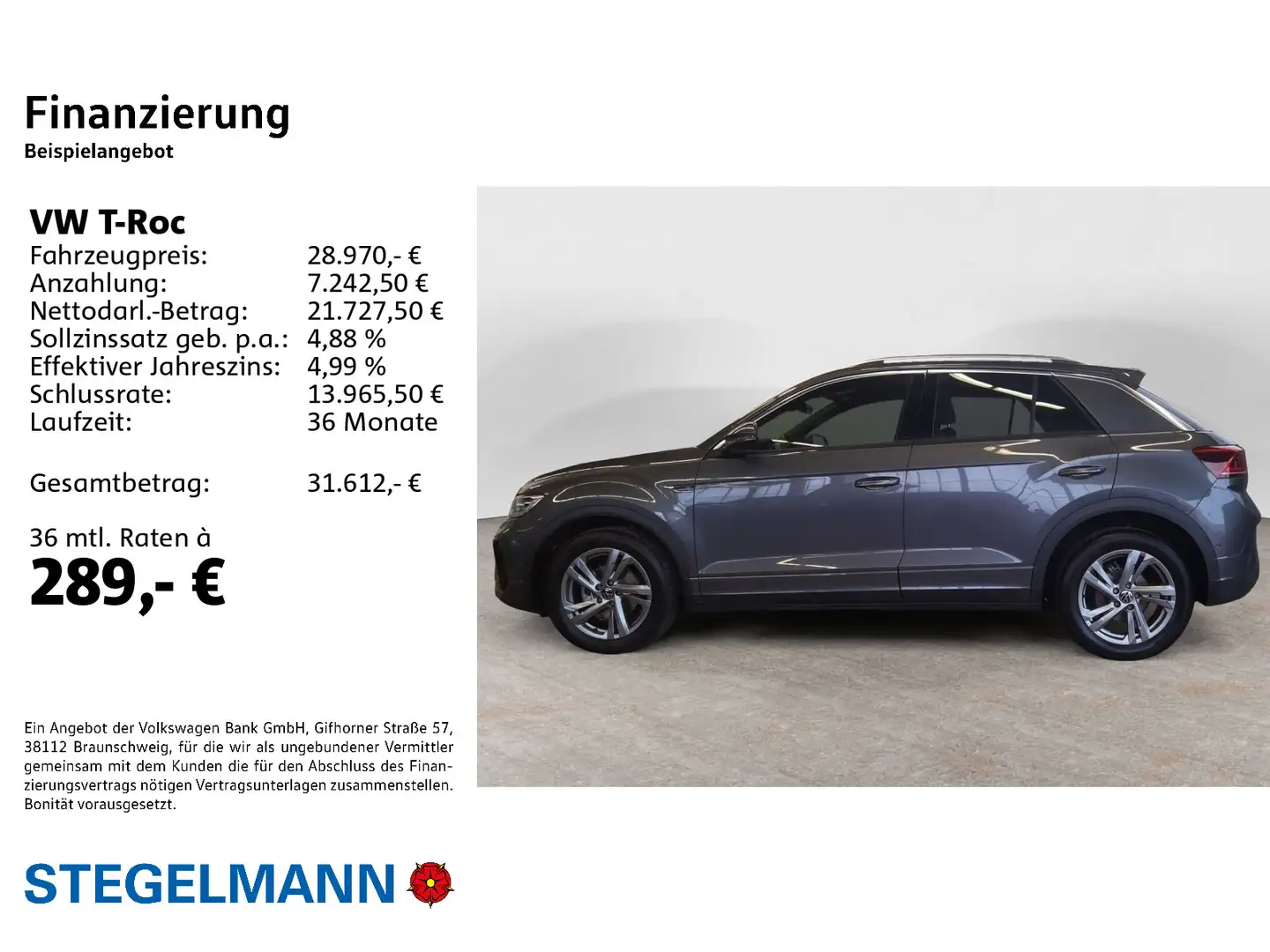 Volkswagen T-Roc 1.5 TSI DSG R-Line *Matrix-LED*Navi*Kamera Grau - 2