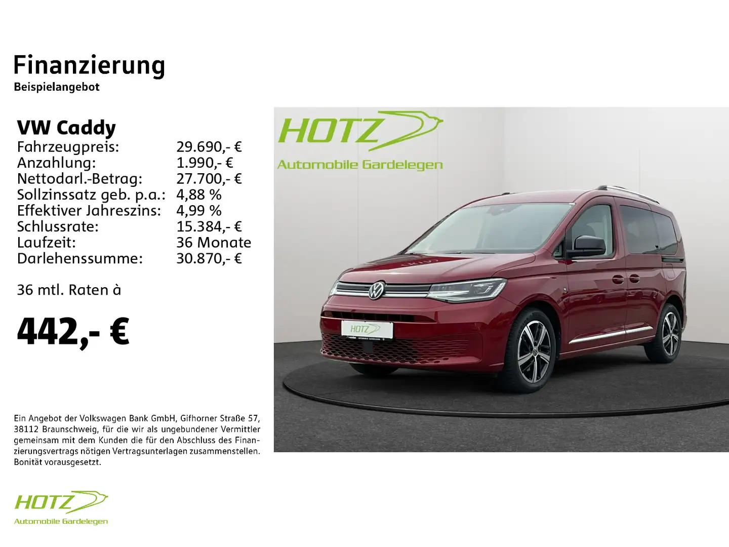 Volkswagen Caddy 1.5 TSI Style AHK / LED / StHz Rouge - 2