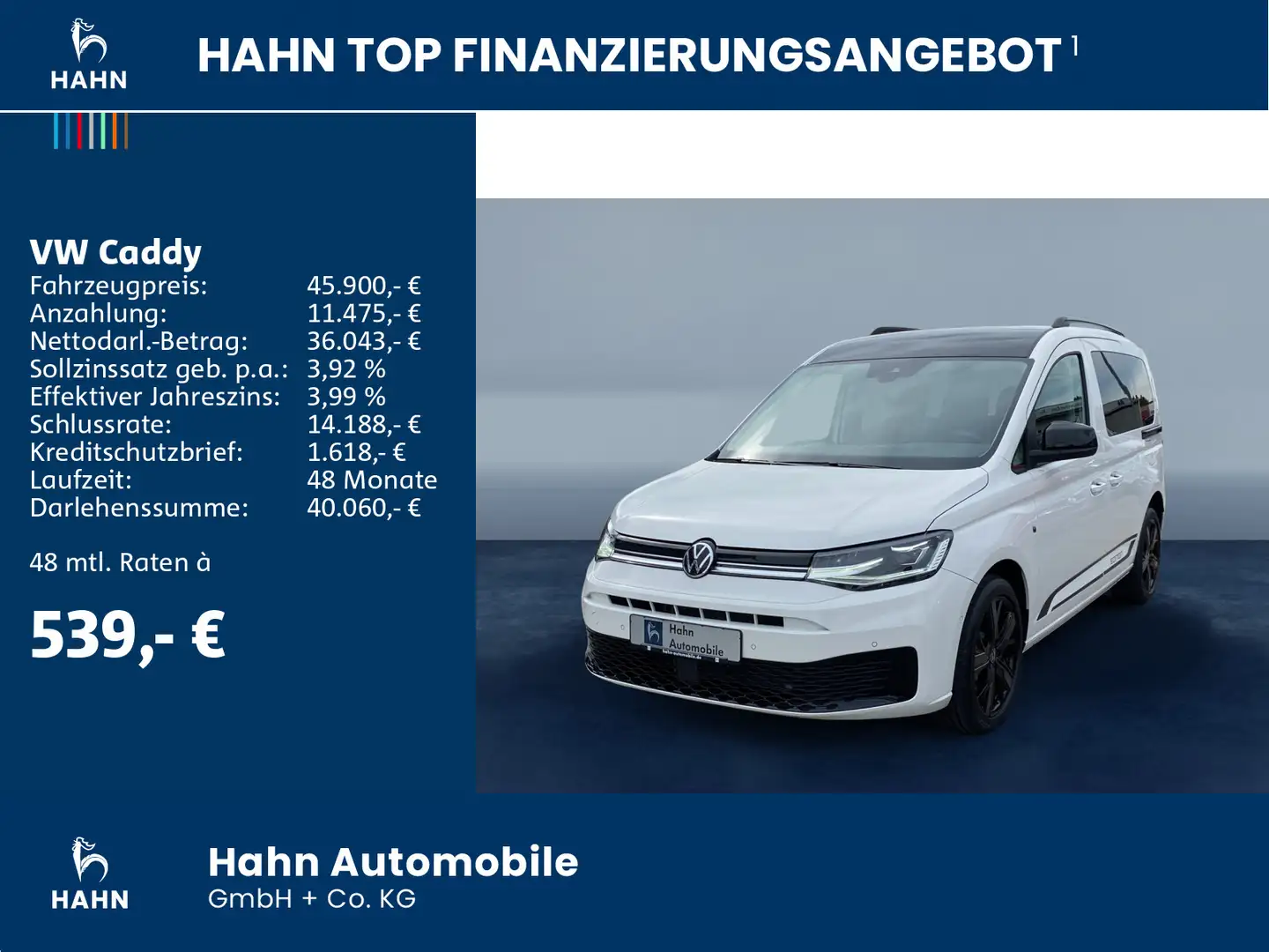 Volkswagen Caddy Life 5-Sitzer 2,0 l 90 kW LED ACC PDC/Kame Weiß - 2