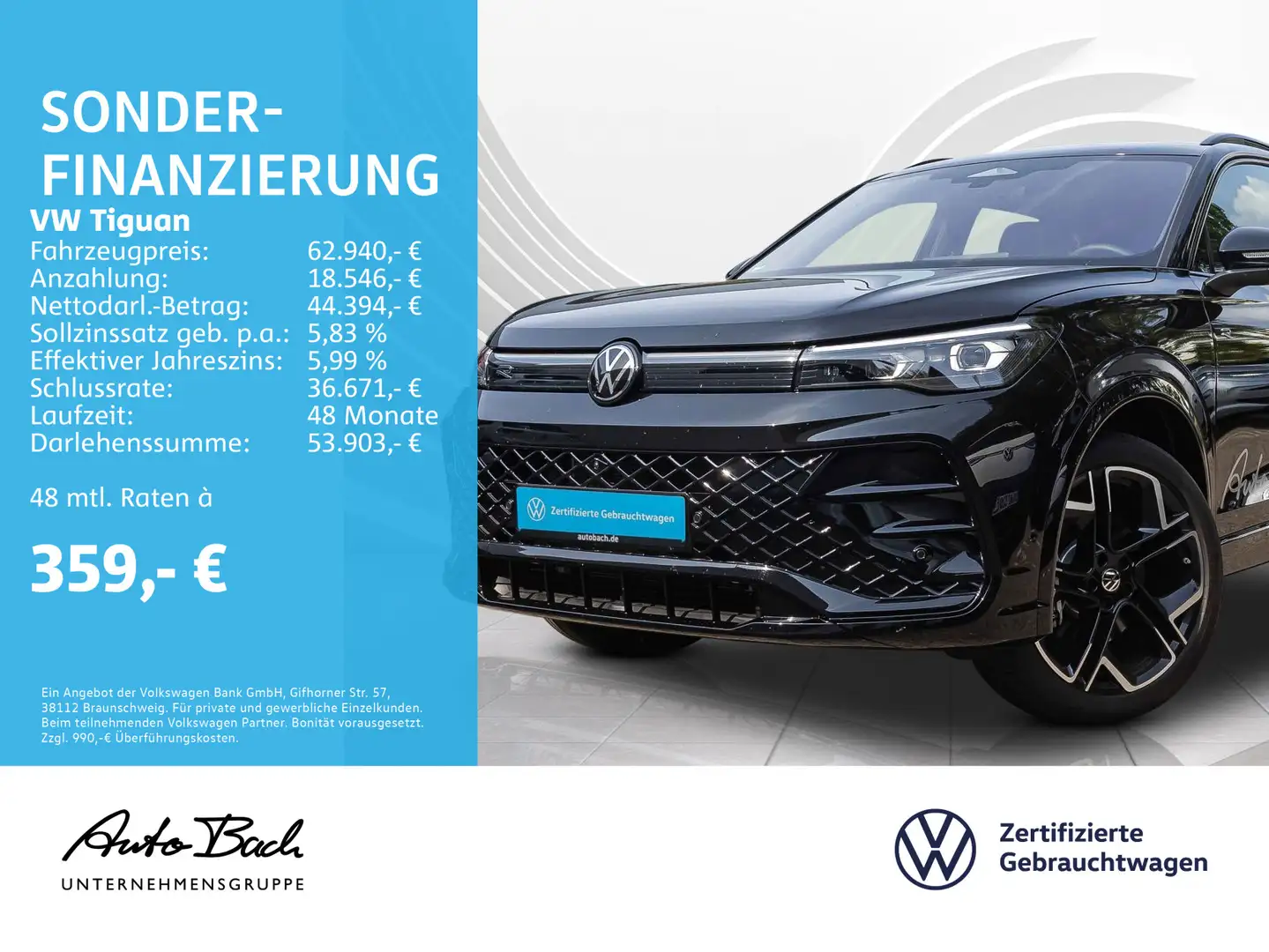 Volkswagen Tiguan 2.0 TSI DSG R-Line Black Style, 4Motion, Schwarz - 1